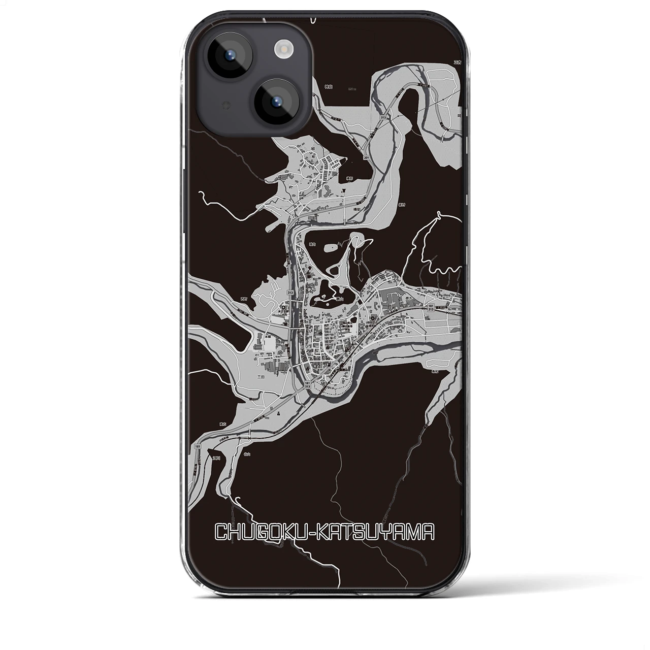 【中国勝山(岡山県)】地図柄iPhoneケース(クリアタイプ)