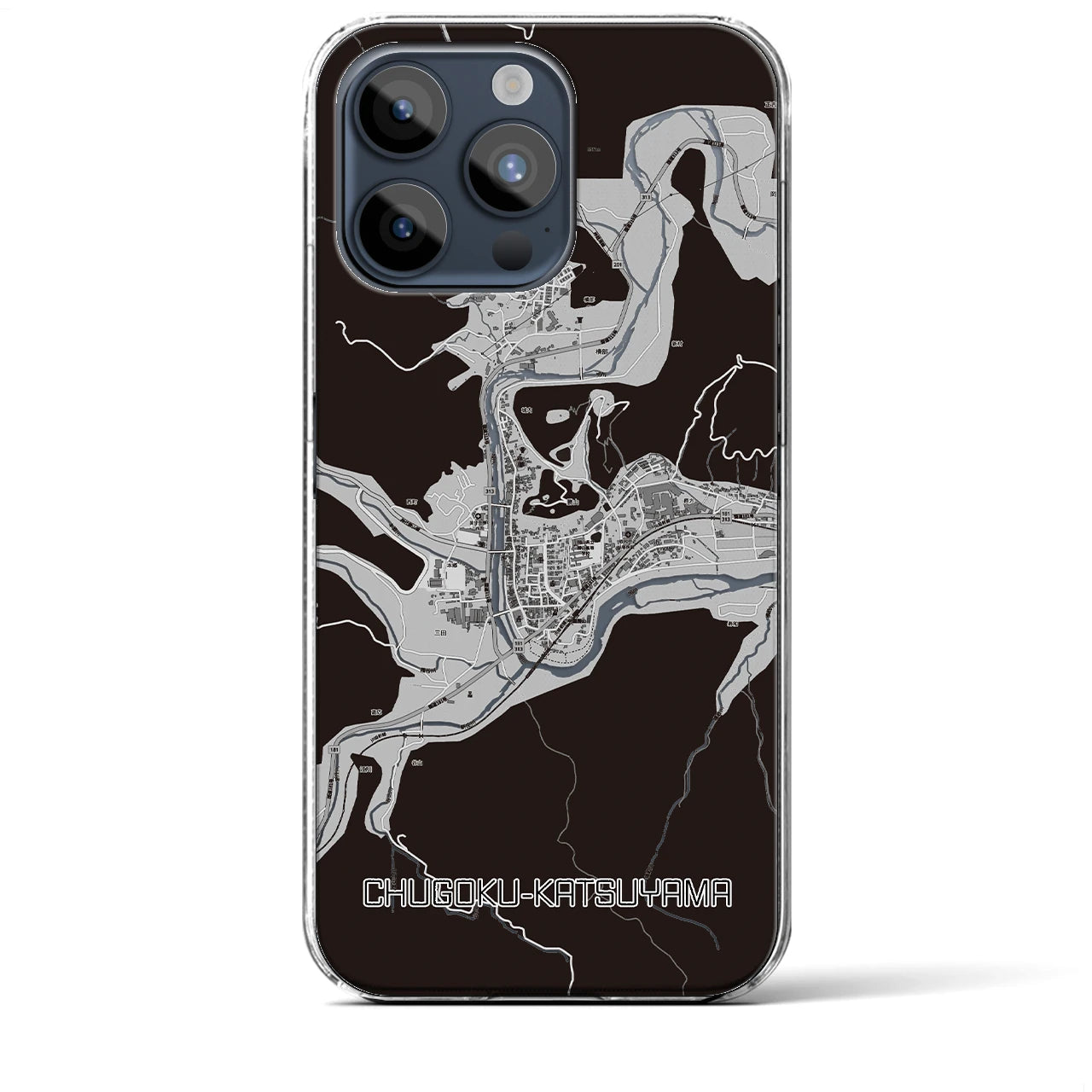 【中国勝山(岡山県)】地図柄iPhoneケース(クリアタイプ)