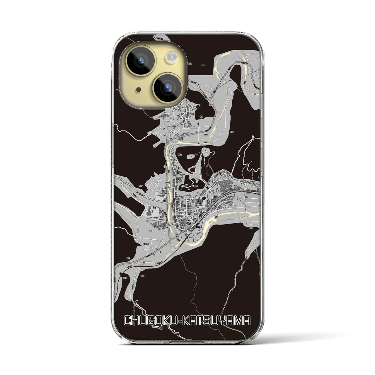 【中国勝山(岡山県)】地図柄iPhoneケース(クリアタイプ)