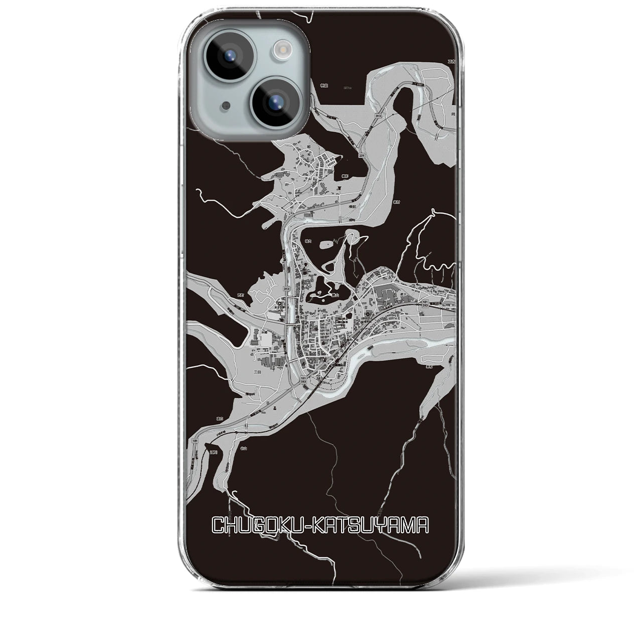 【中国勝山(岡山県)】地図柄iPhoneケース(クリアタイプ)
