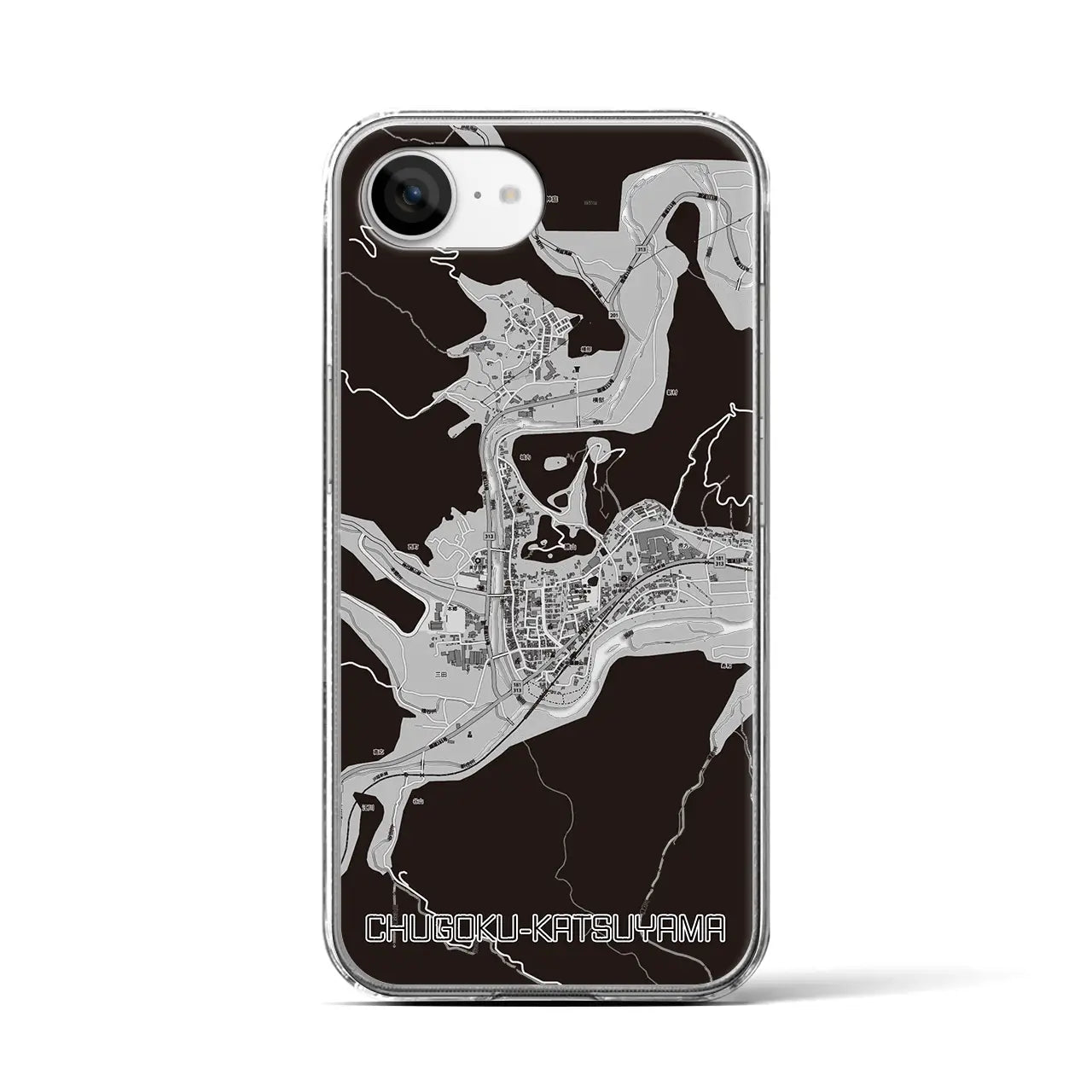 【中国勝山(岡山県)】地図柄iPhoneケース(クリアタイプ)