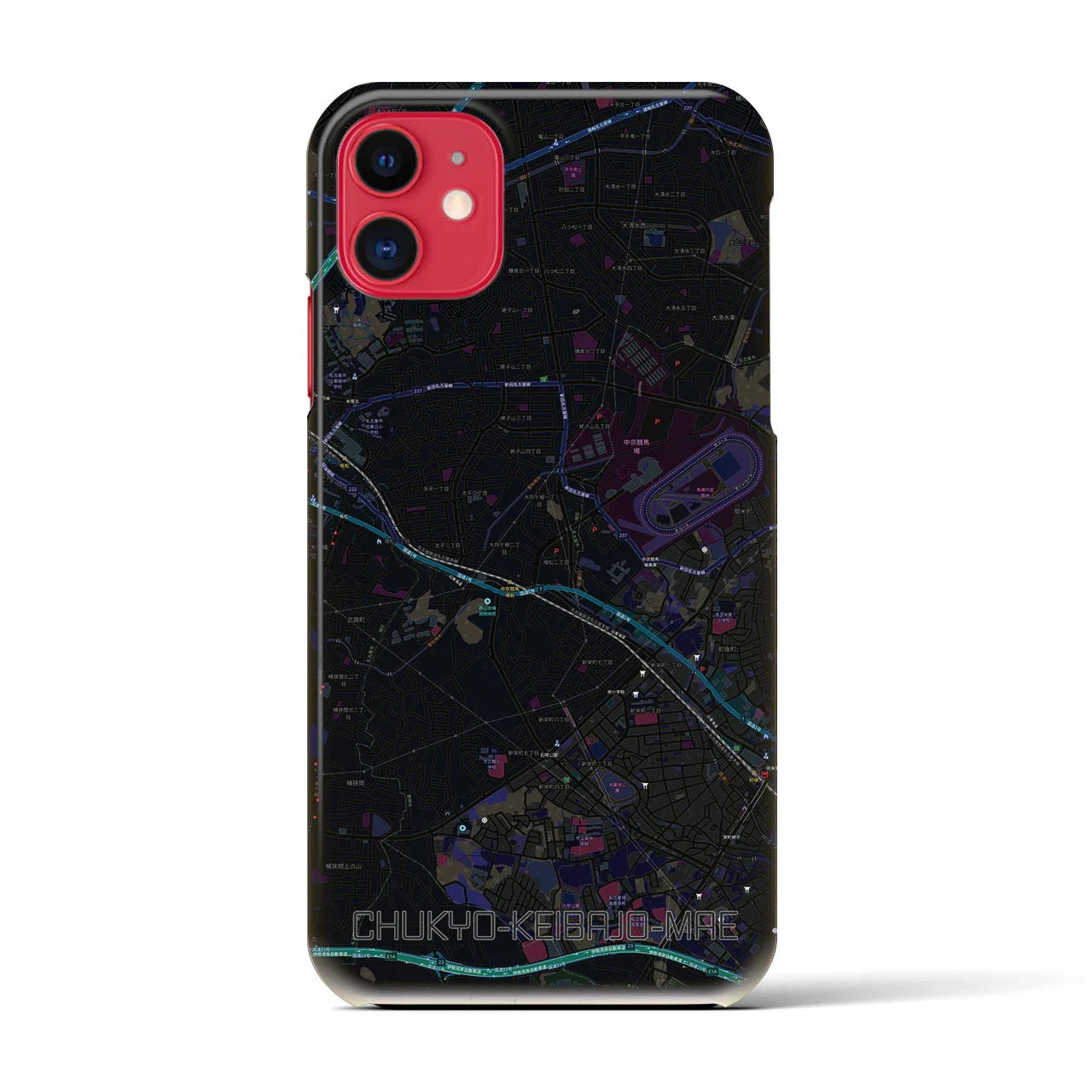 【中京競馬場前(愛知県)】地図柄iPhoneケース(バックカバータイプ)