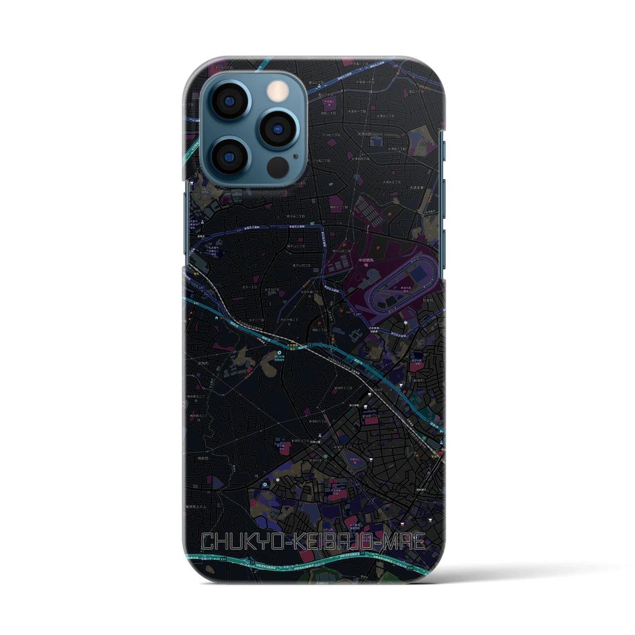 【中京競馬場前(愛知県)】地図柄iPhoneケース(バックカバータイプ)