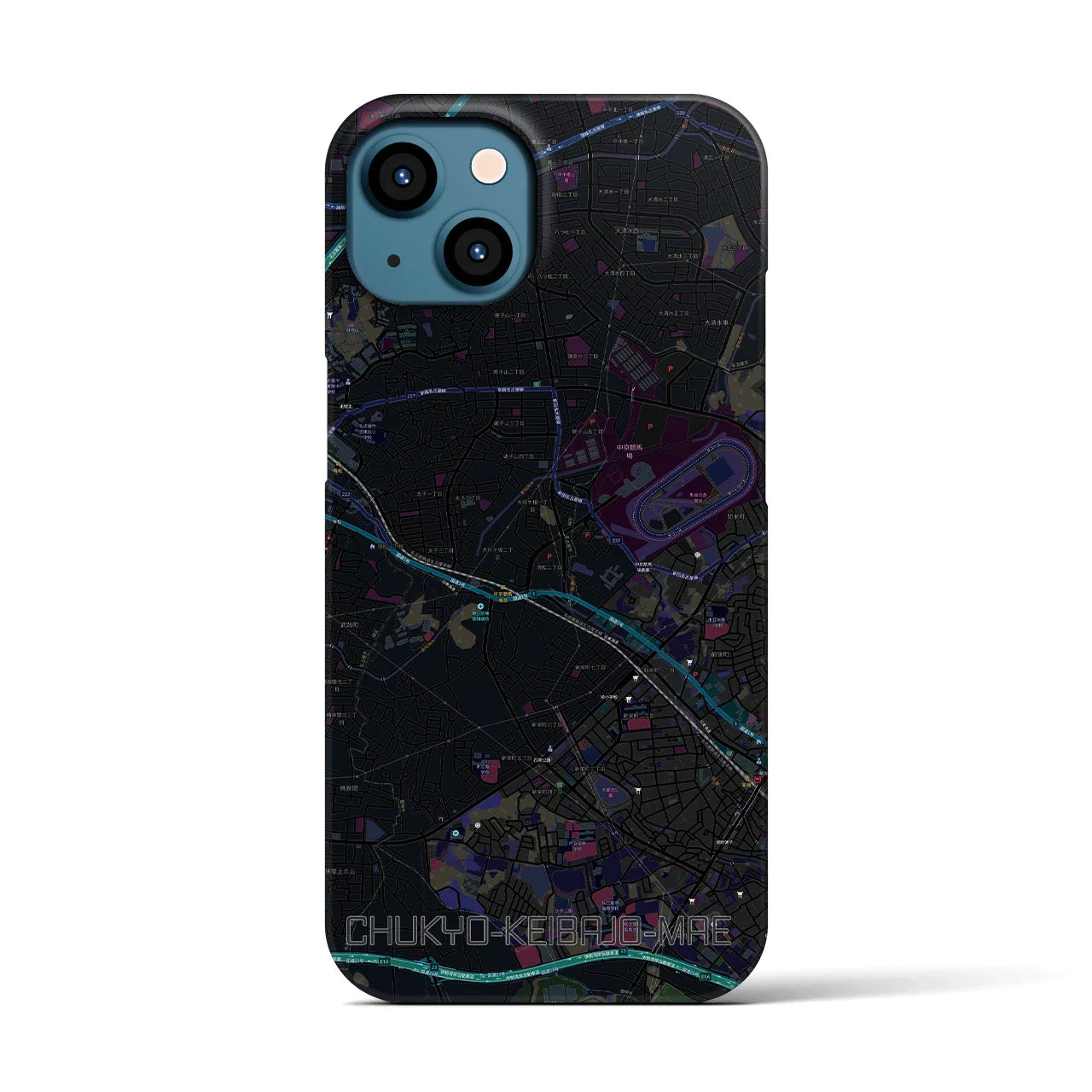 【中京競馬場前(愛知県)】地図柄iPhoneケース(バックカバータイプ)