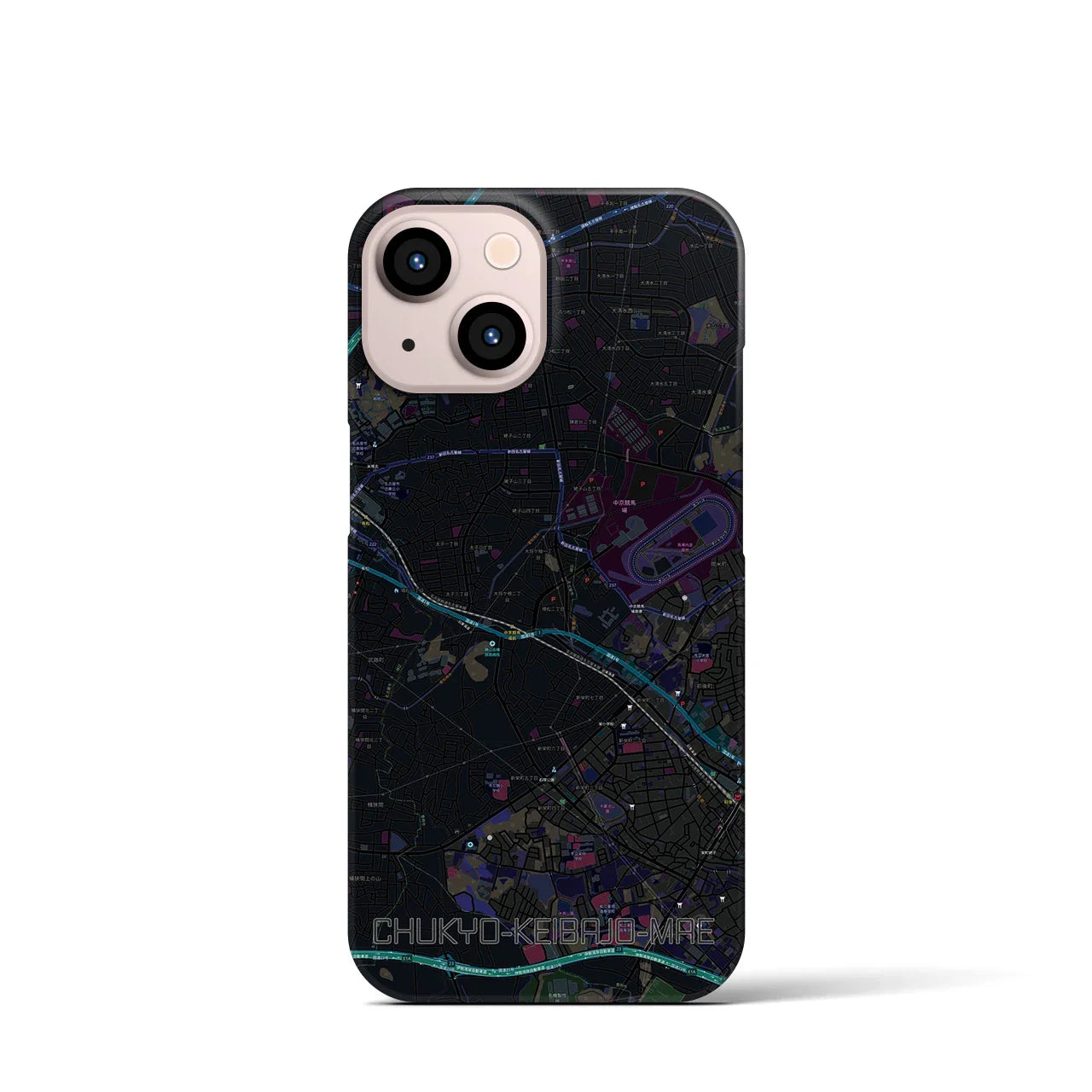 【中京競馬場前(愛知県)】地図柄iPhoneケース(バックカバータイプ)