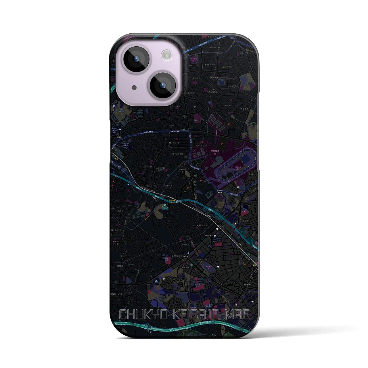 【中京競馬場前(愛知県)】地図柄iPhoneケース(バックカバータイプ)