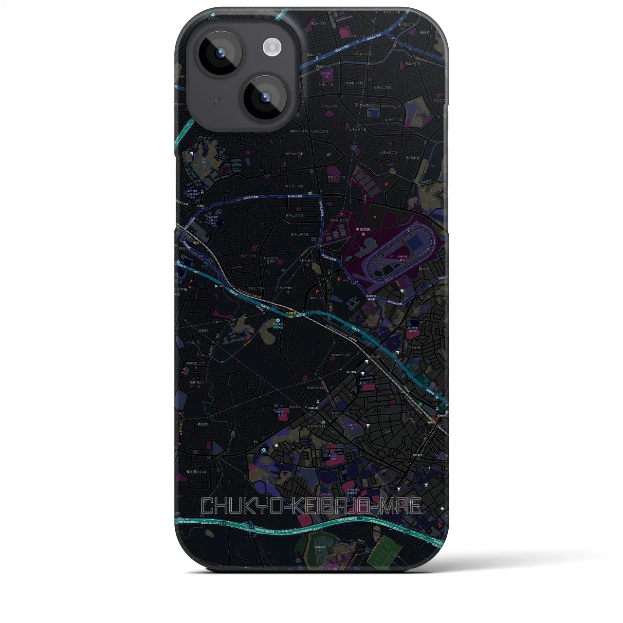 【中京競馬場前(愛知県)】地図柄iPhoneケース(バックカバータイプ)