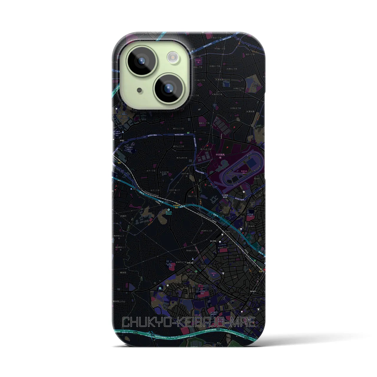 【中京競馬場前(愛知県)】地図柄iPhoneケース(バックカバータイプ)