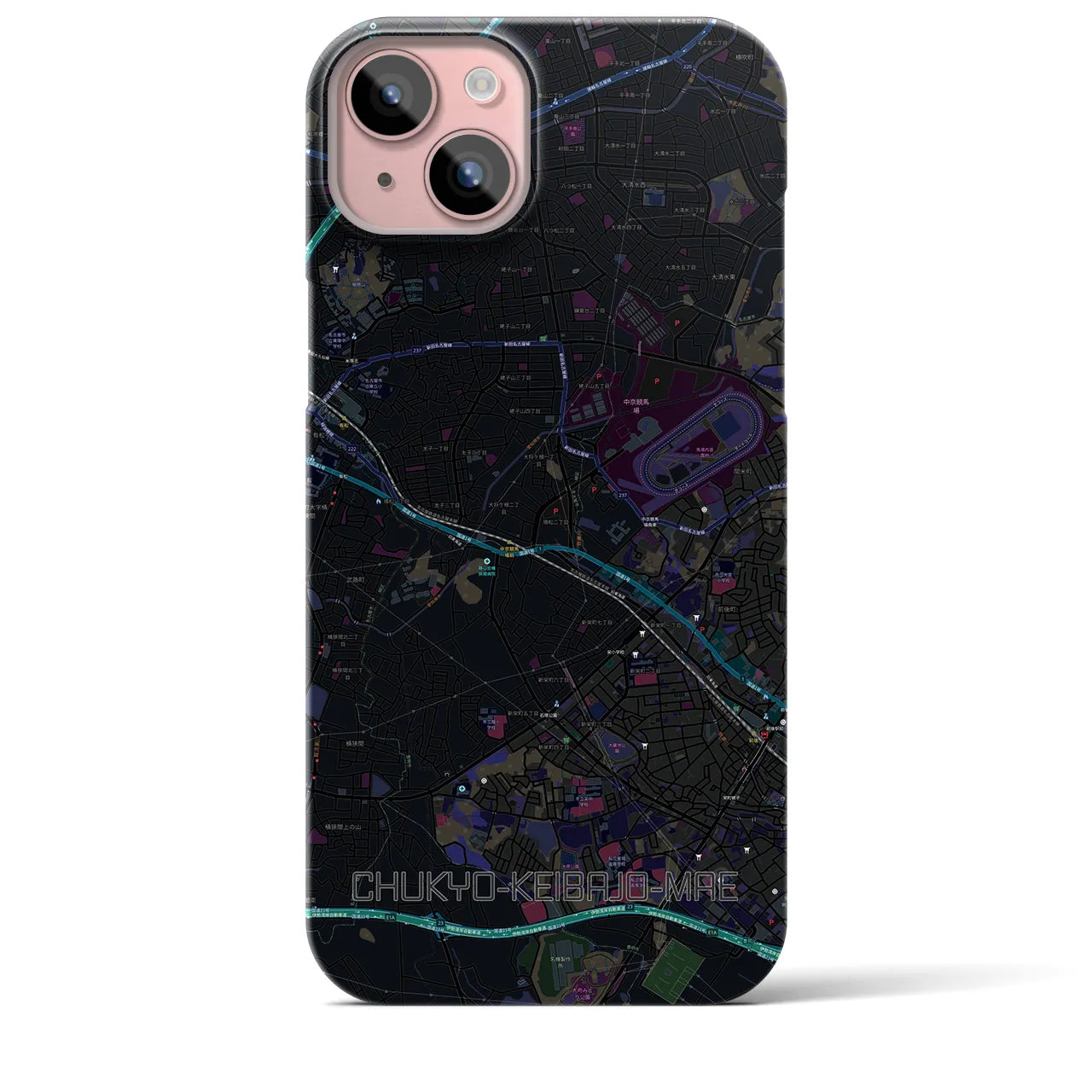 【中京競馬場前(愛知県)】地図柄iPhoneケース(バックカバータイプ)