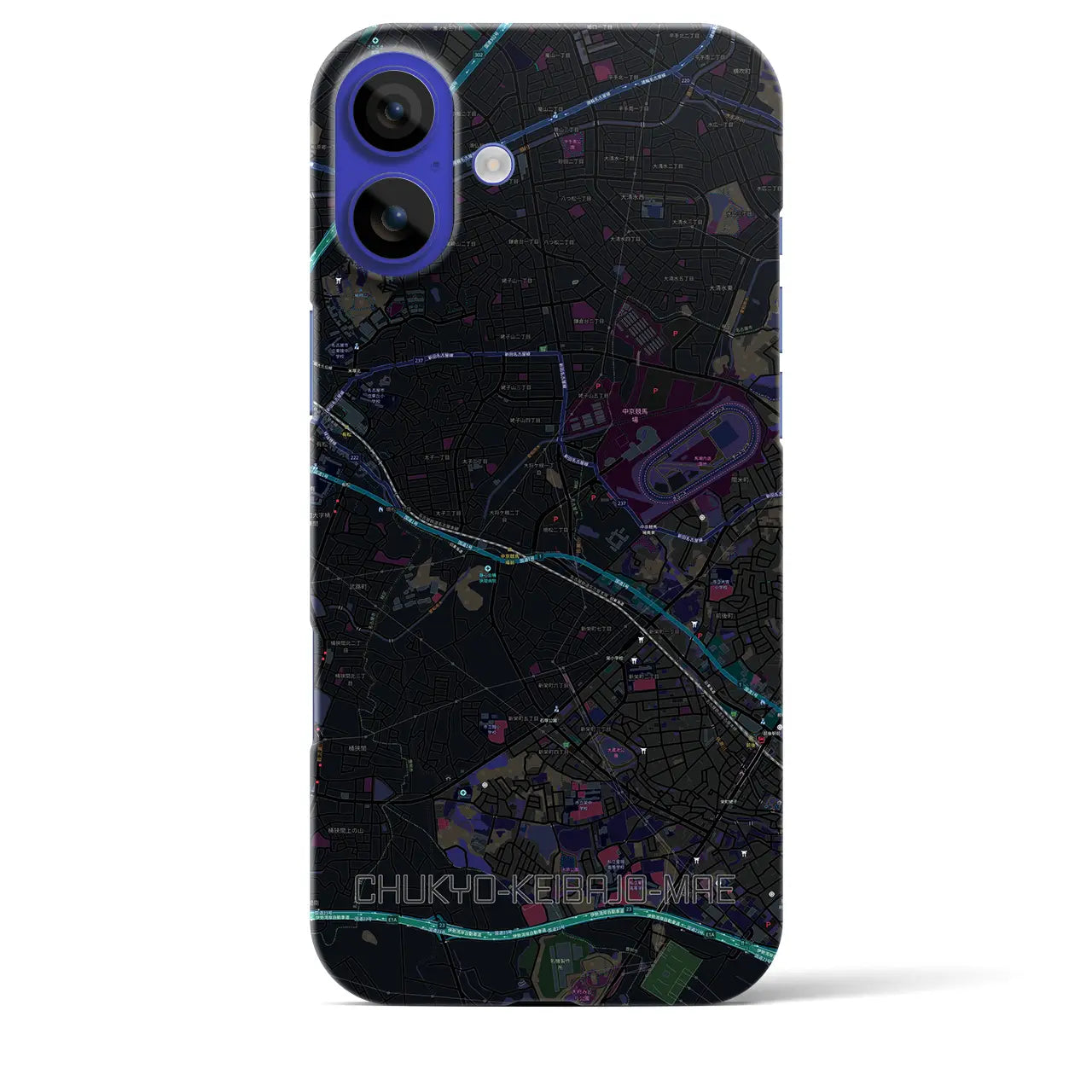 【中京競馬場前(愛知県)】地図柄iPhoneケース(バックカバータイプ)