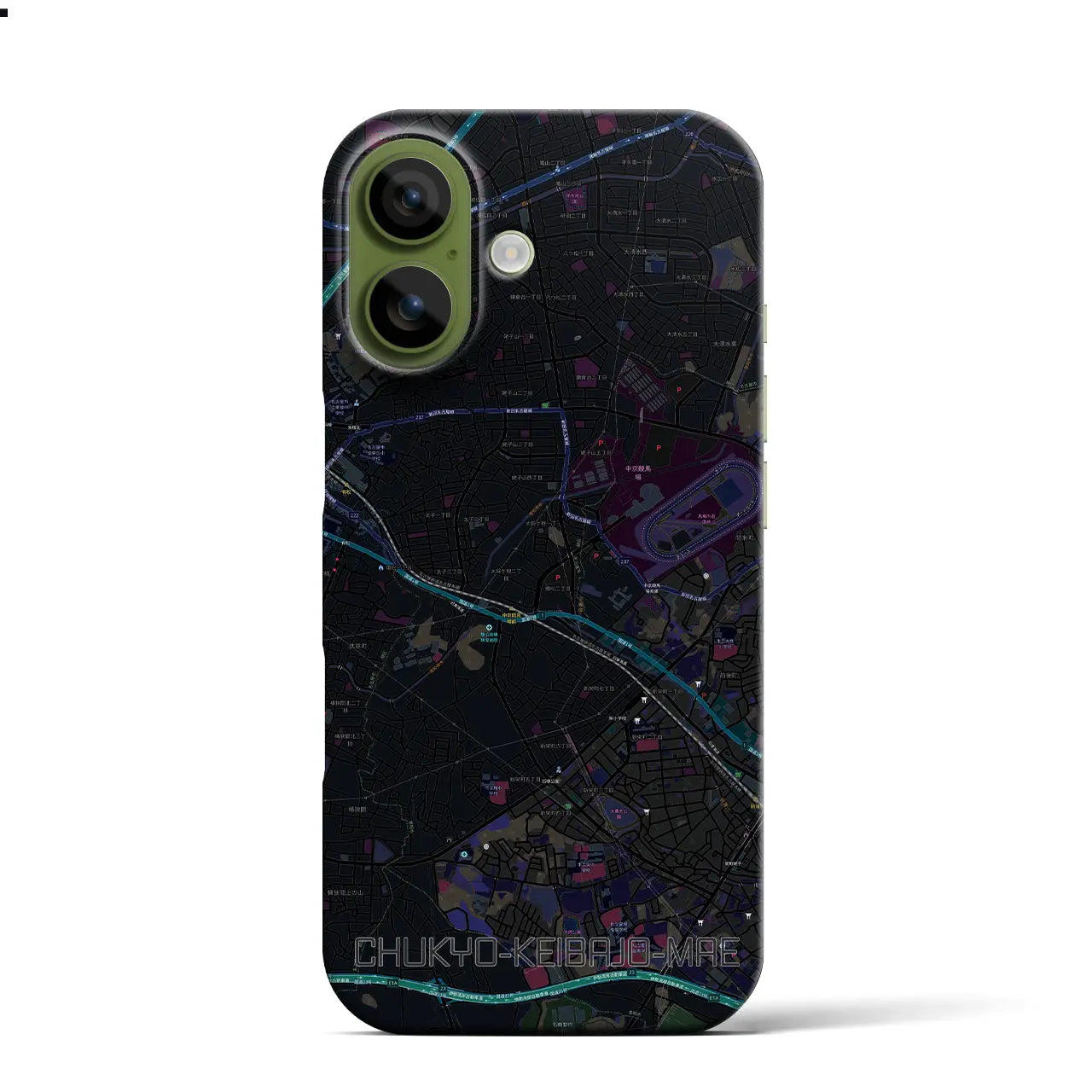 【中京競馬場前(愛知県)】地図柄iPhoneケース(バックカバータイプ)