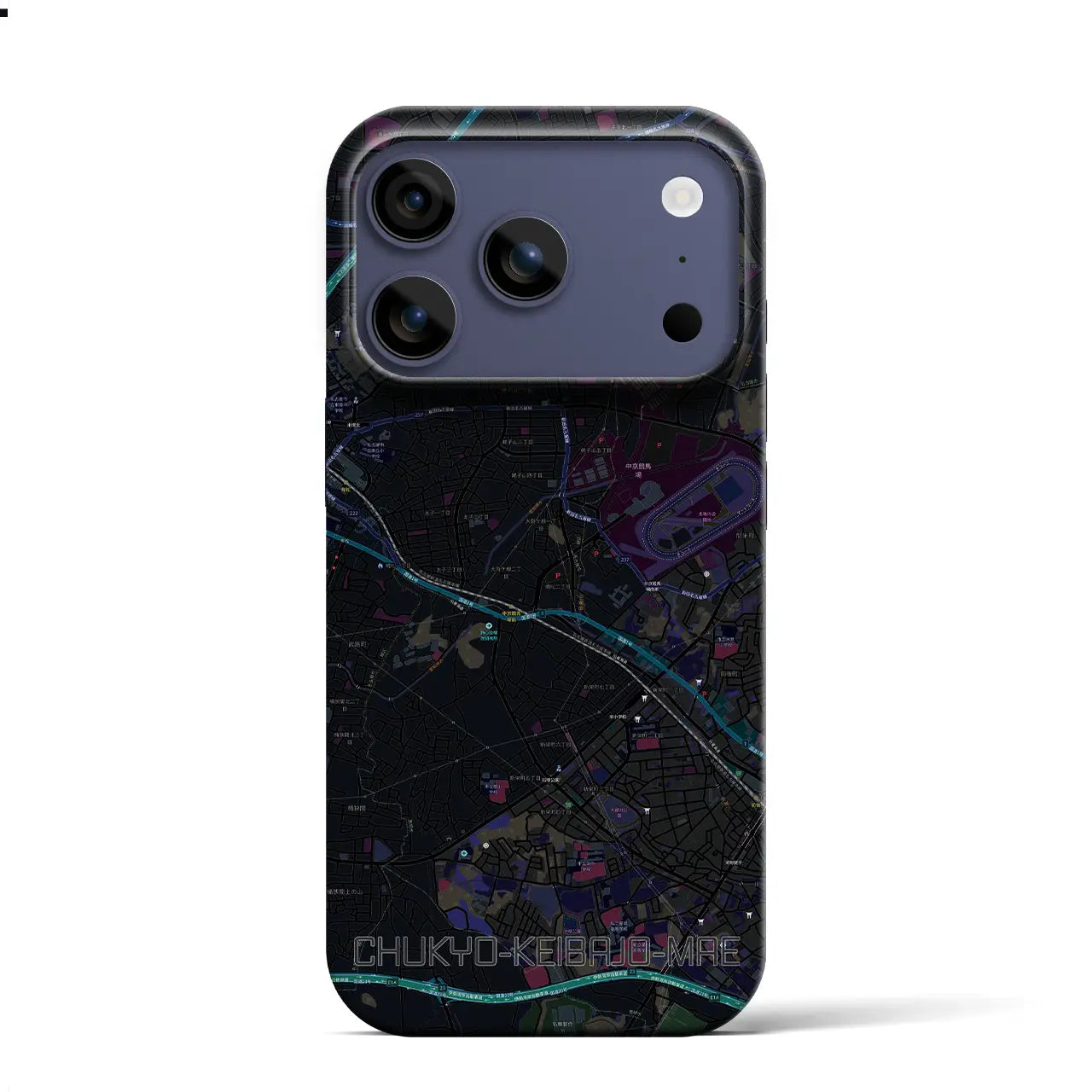 【中京競馬場前(愛知県)】地図柄iPhoneケース(バックカバータイプ)