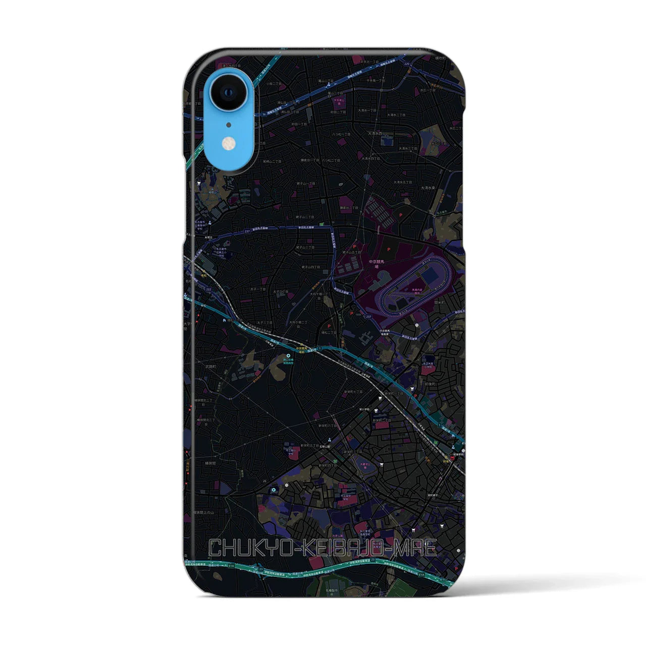 【中京競馬場前(愛知県)】地図柄iPhoneケース(バックカバータイプ)