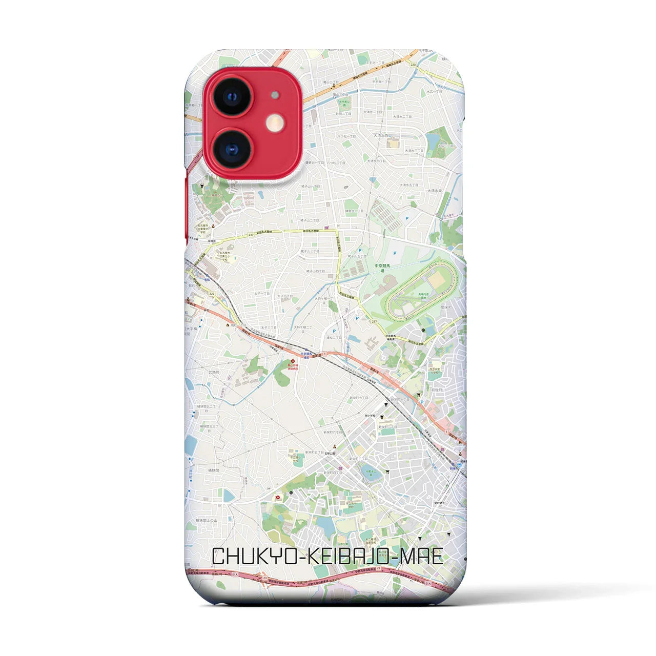 【中京競馬場前(愛知県)】地図柄iPhoneケース(バックカバータイプ)