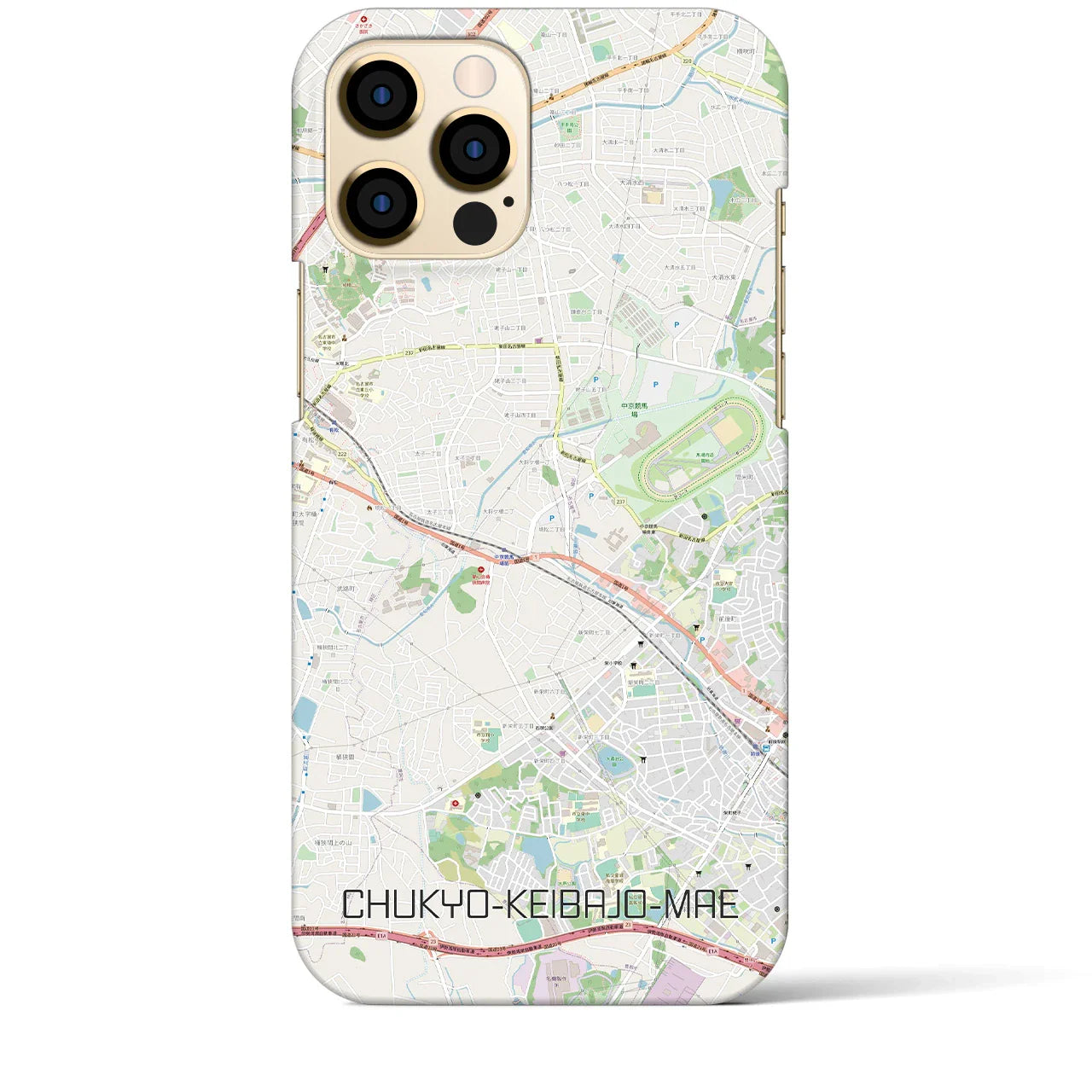 【中京競馬場前(愛知県)】地図柄iPhoneケース(バックカバータイプ)