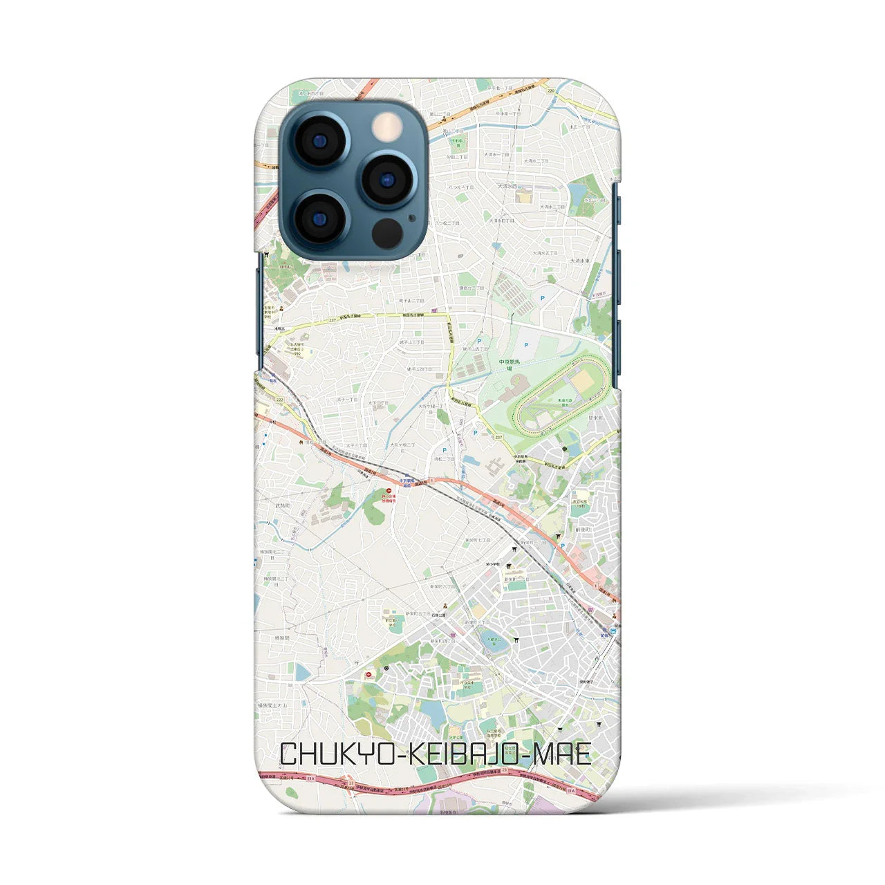 【中京競馬場前(愛知県)】地図柄iPhoneケース(バックカバータイプ)