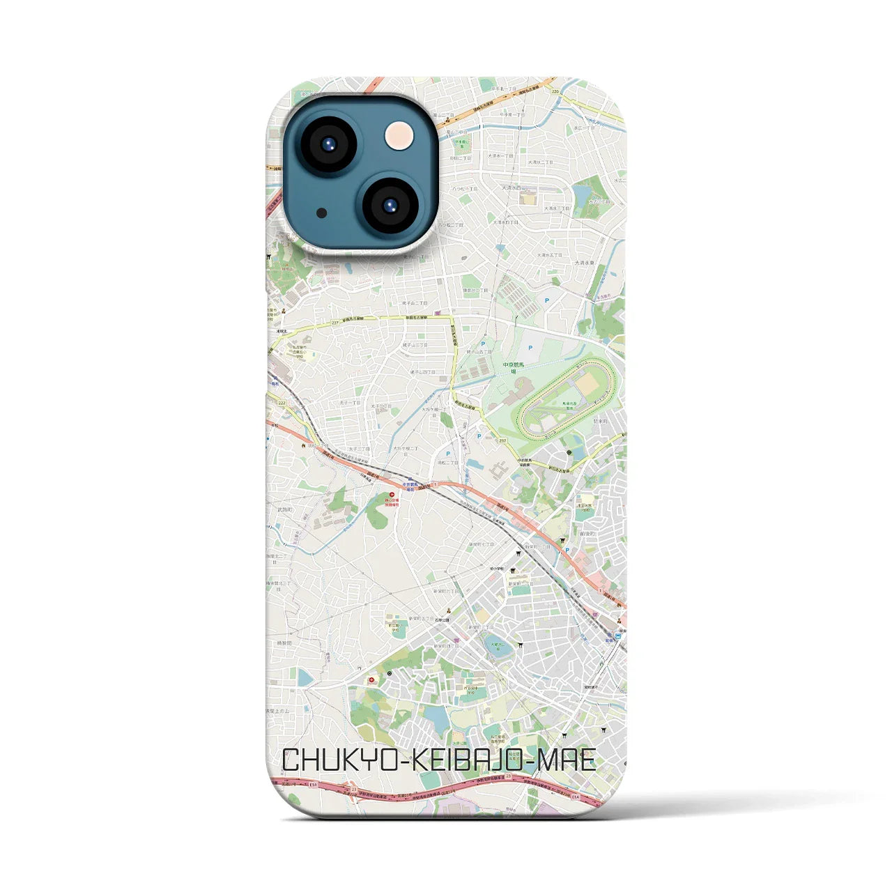 【中京競馬場前(愛知県)】地図柄iPhoneケース(バックカバータイプ)