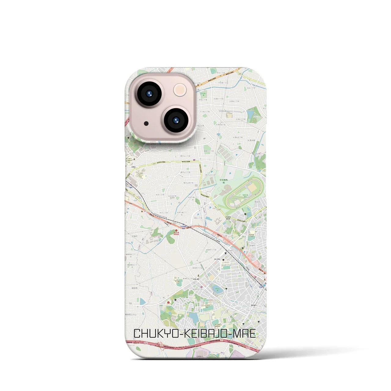 【中京競馬場前(愛知県)】地図柄iPhoneケース(バックカバータイプ)