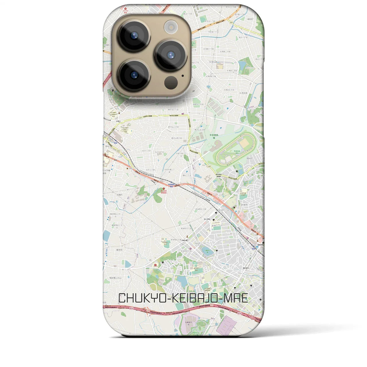 【中京競馬場前(愛知県)】地図柄iPhoneケース(バックカバータイプ)