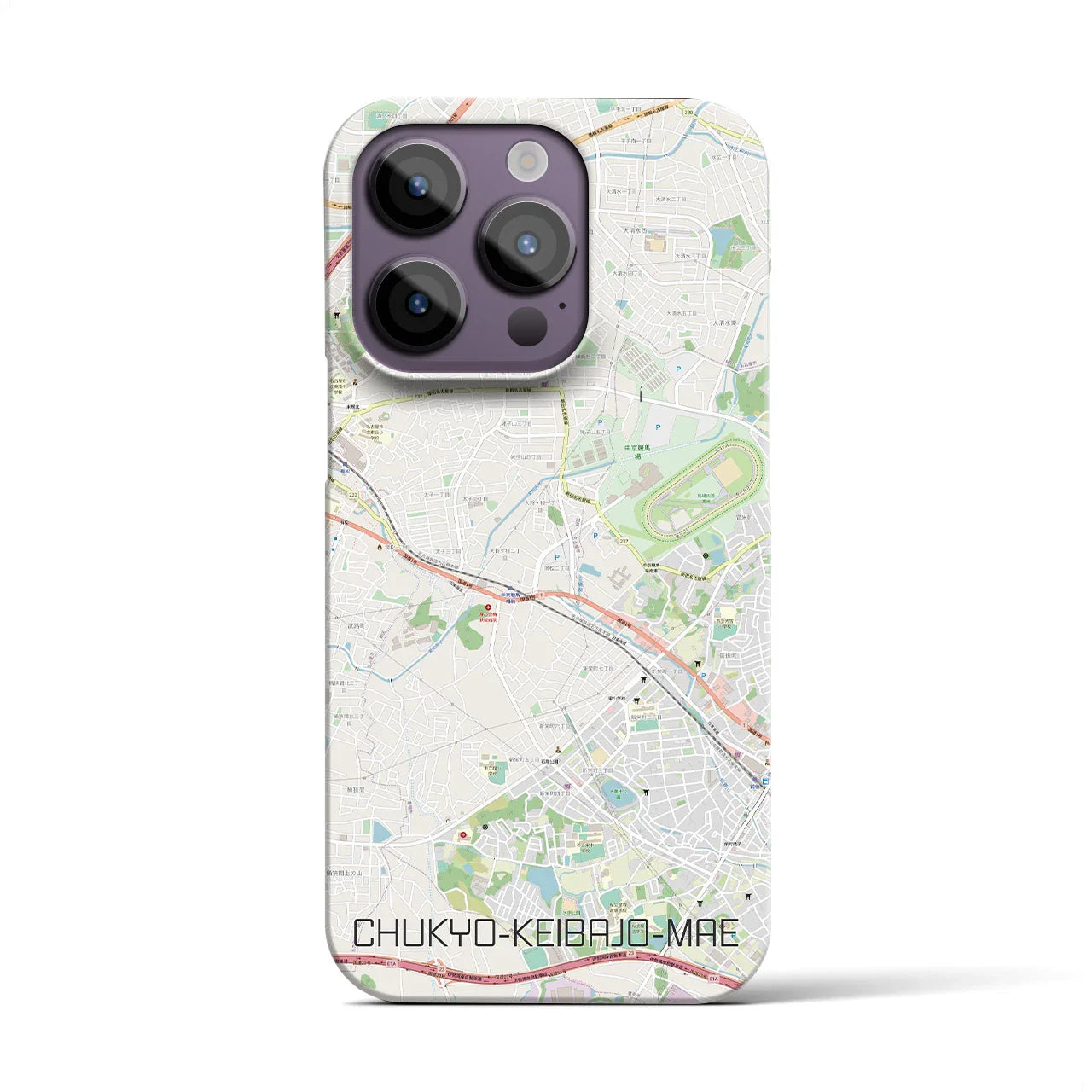【中京競馬場前(愛知県)】地図柄iPhoneケース(バックカバータイプ)