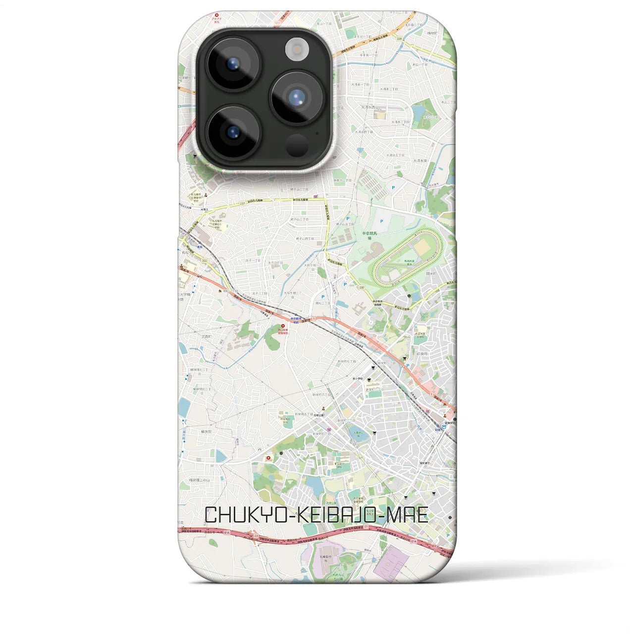 【中京競馬場前(愛知県)】地図柄iPhoneケース(バックカバータイプ)
