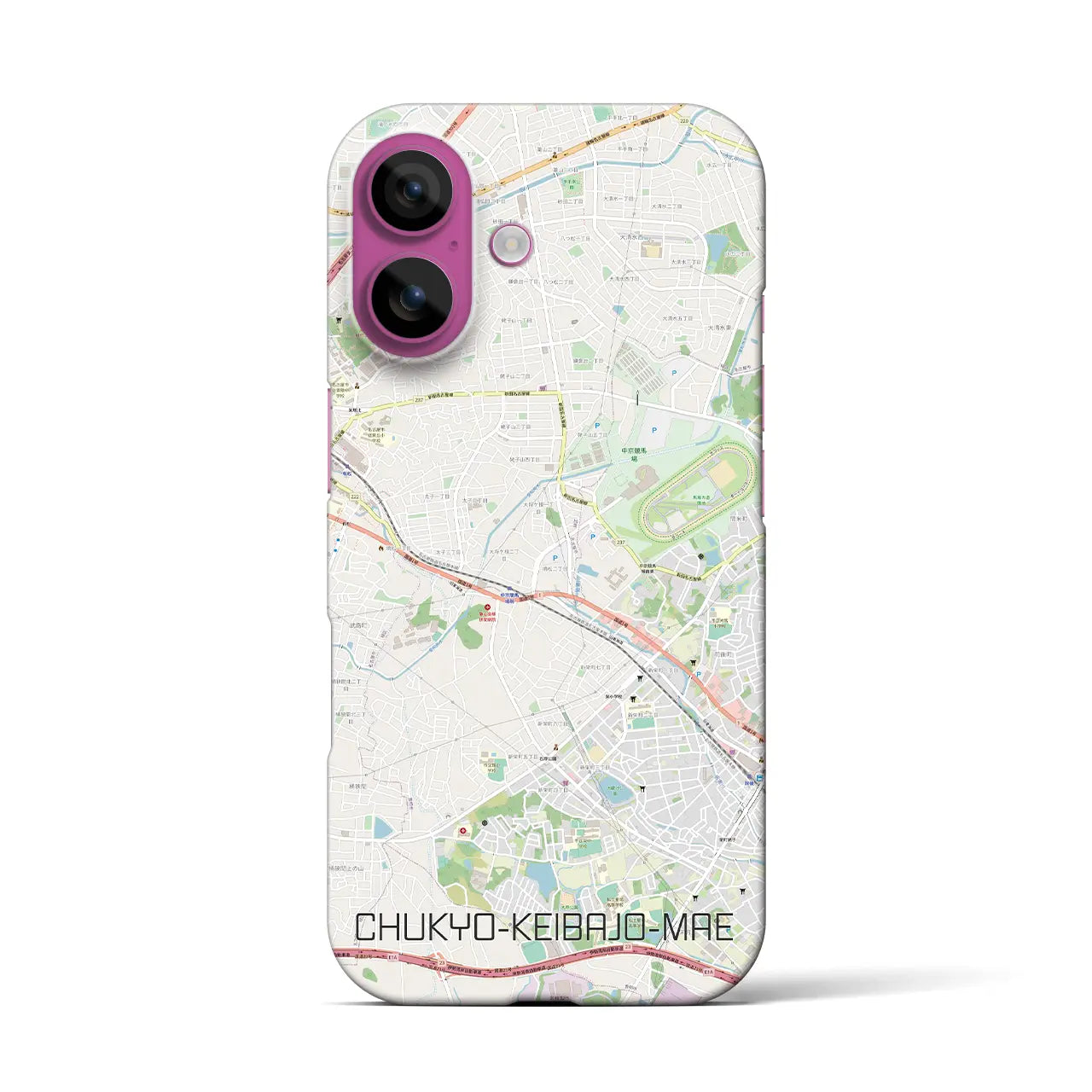 【中京競馬場前(愛知県)】地図柄iPhoneケース(バックカバータイプ)