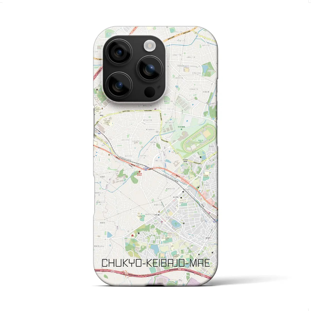 【中京競馬場前(愛知県)】地図柄iPhoneケース(バックカバータイプ)