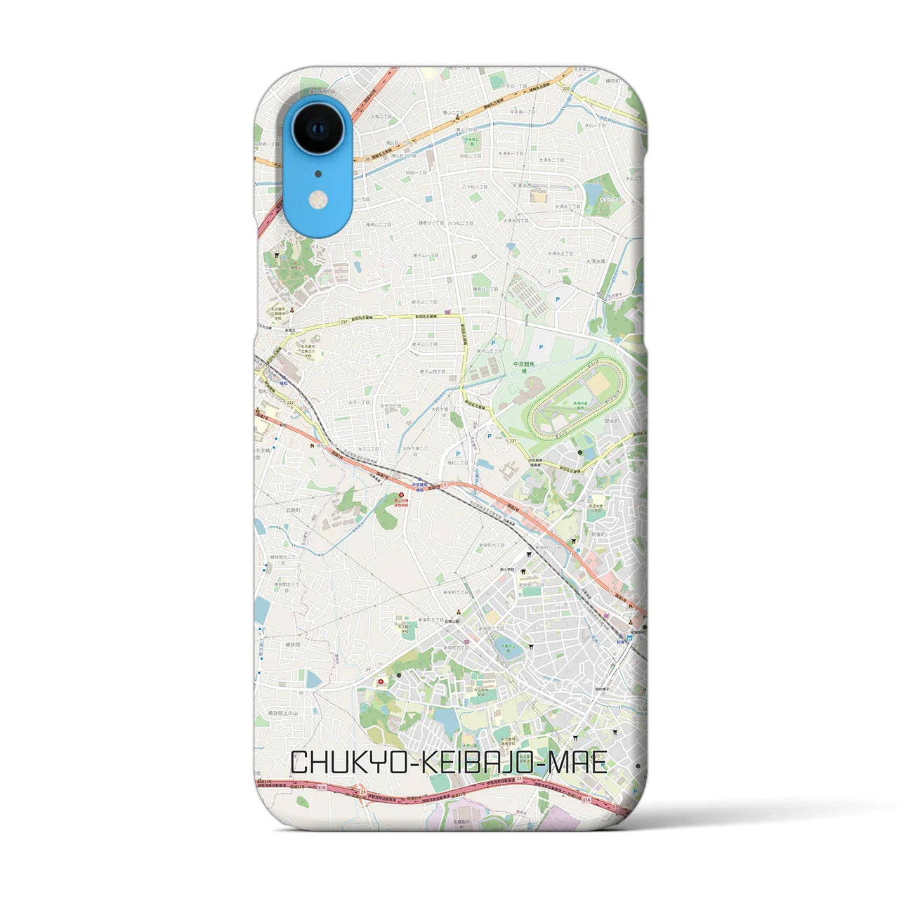 【中京競馬場前(愛知県)】地図柄iPhoneケース(バックカバータイプ)