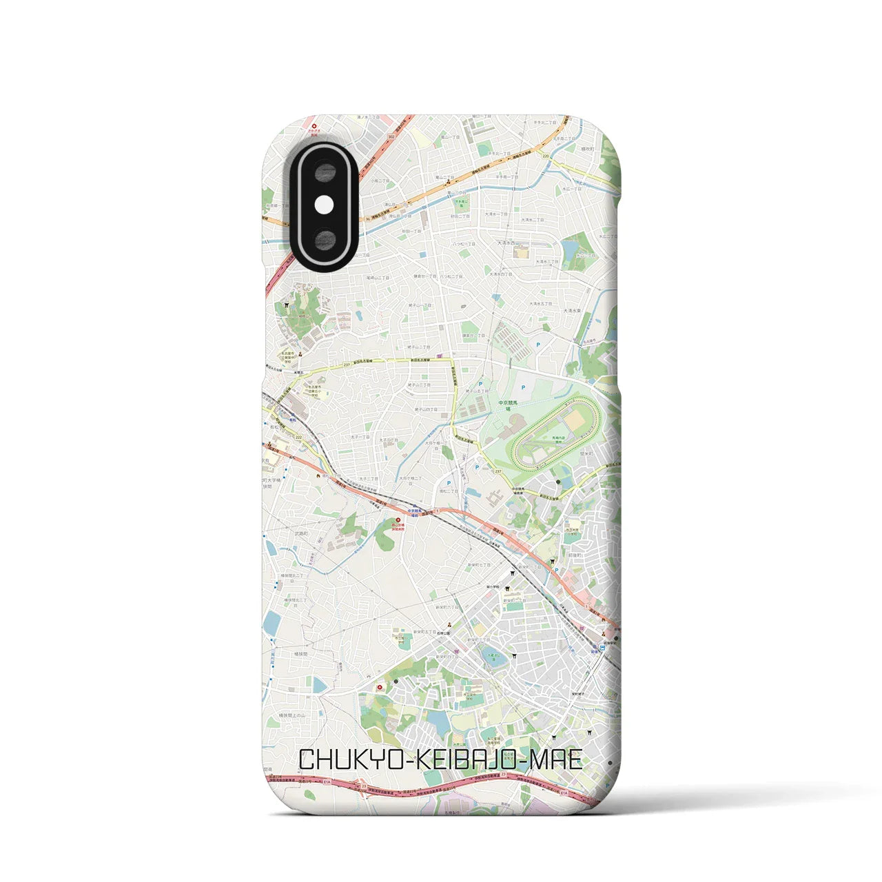 【中京競馬場前(愛知県)】地図柄iPhoneケース(バックカバータイプ)