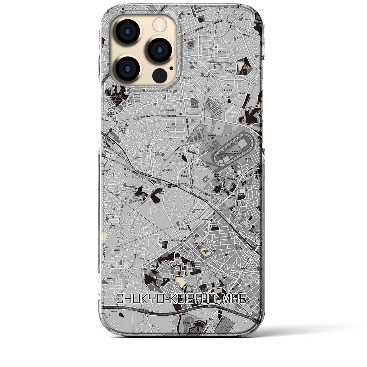 【中京競馬場前(愛知県)】地図柄iPhoneケース(クリアタイプ)