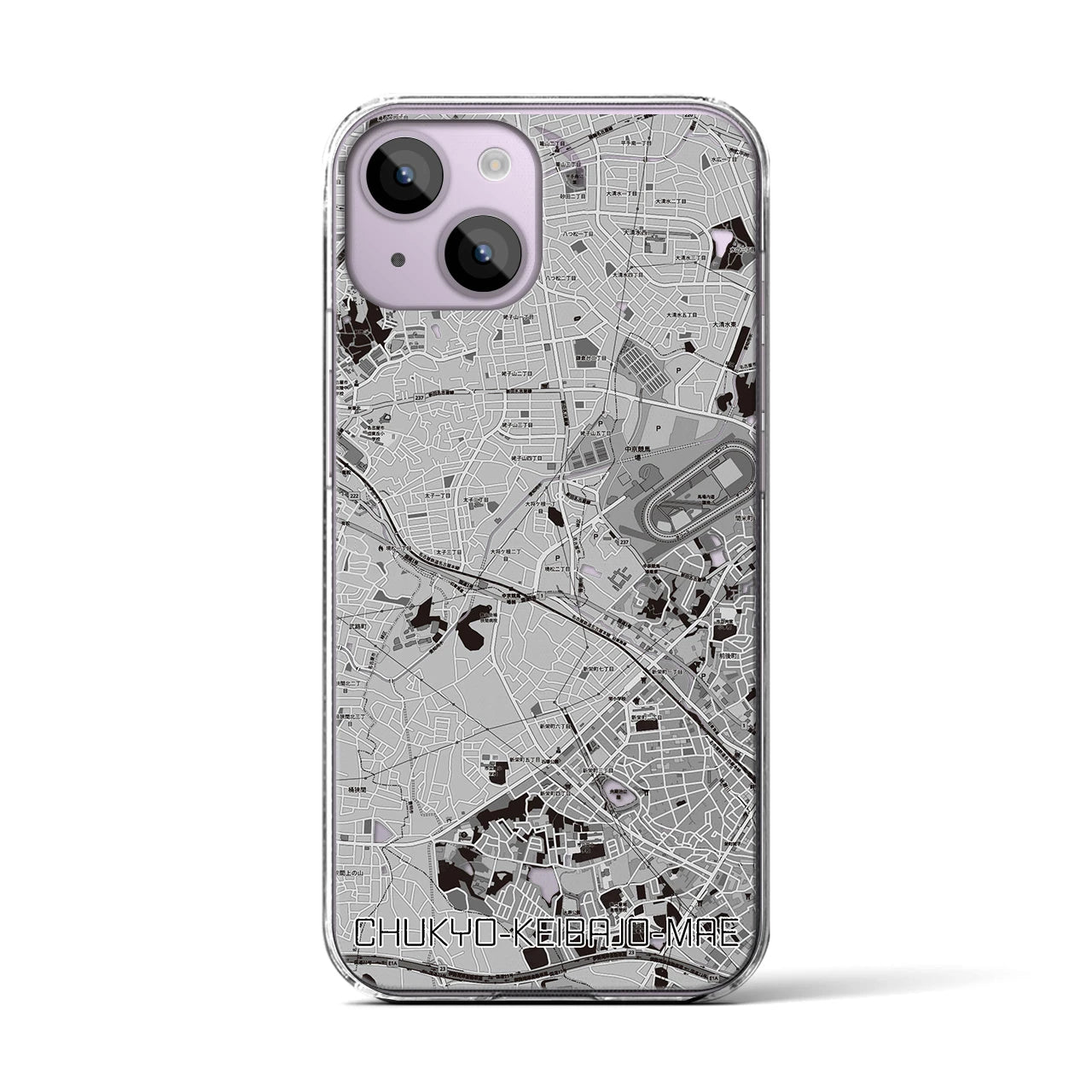 【中京競馬場前(愛知県)】地図柄iPhoneケース(クリアタイプ)