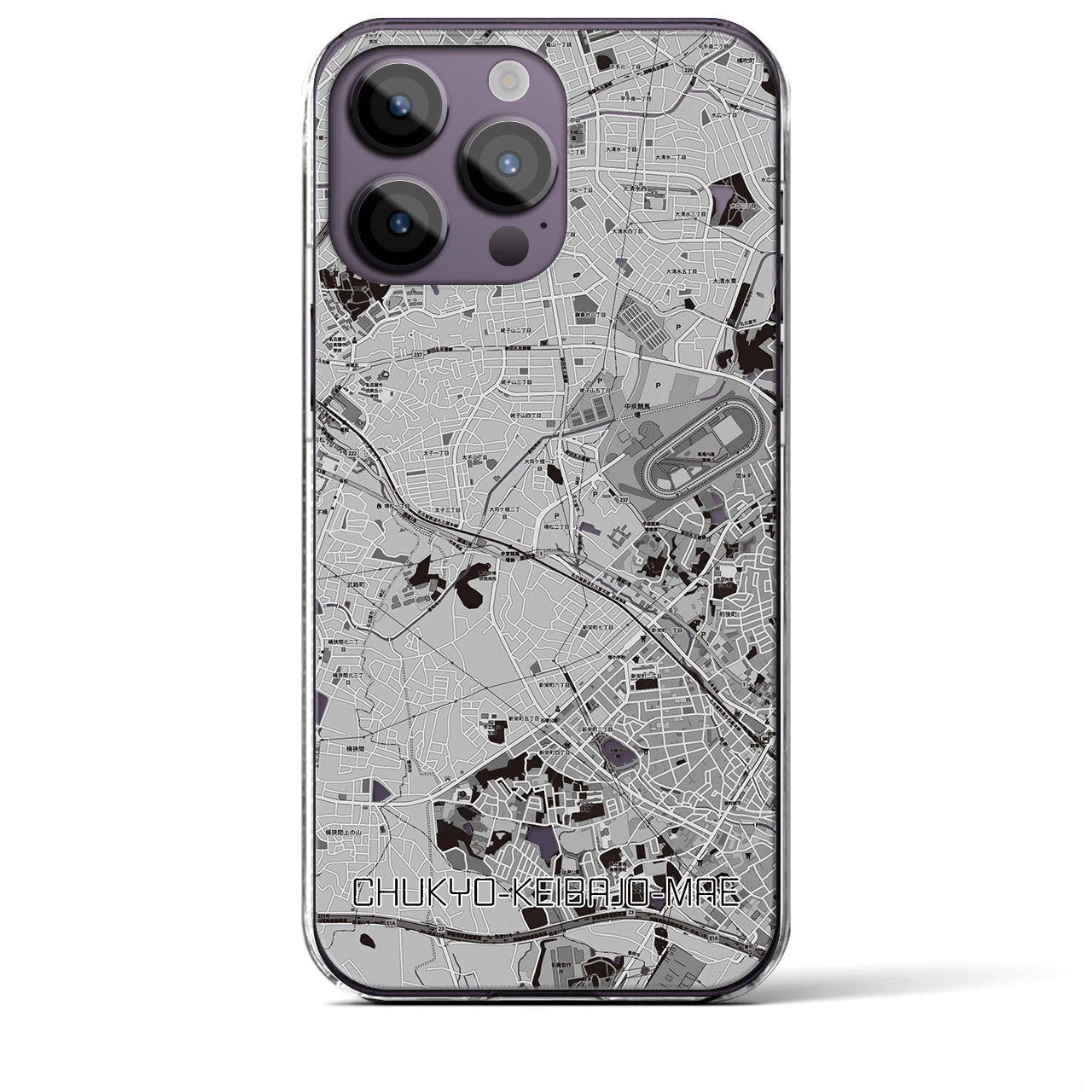 【中京競馬場前(愛知県)】地図柄iPhoneケース(クリアタイプ)