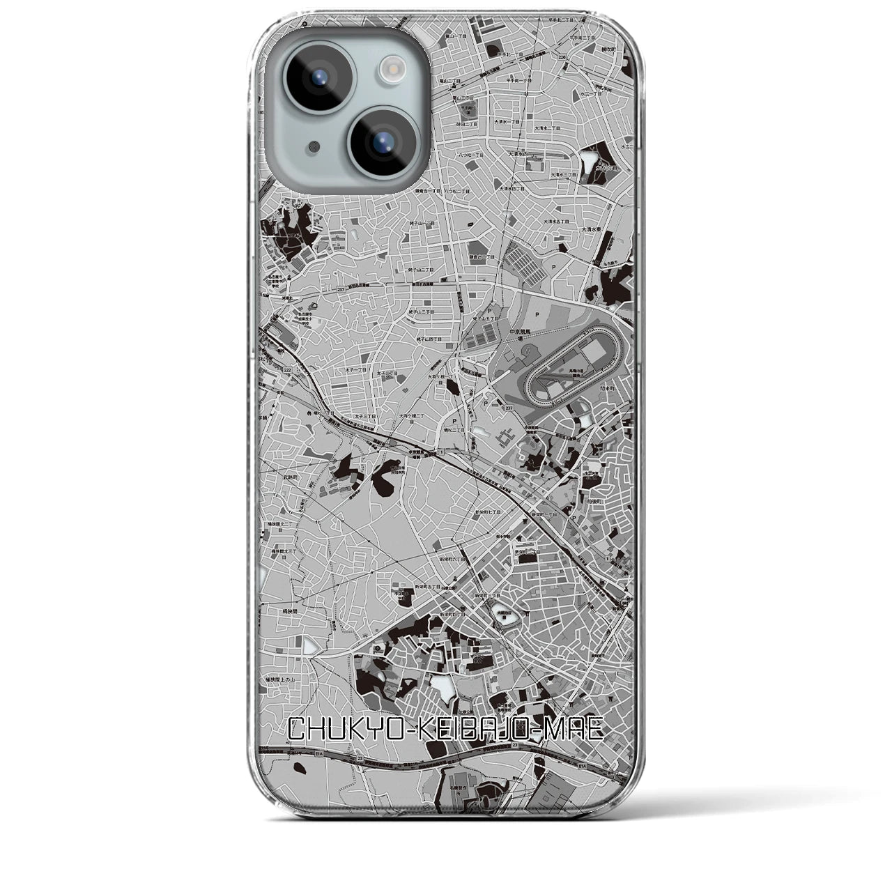 【中京競馬場前(愛知県)】地図柄iPhoneケース(クリアタイプ)