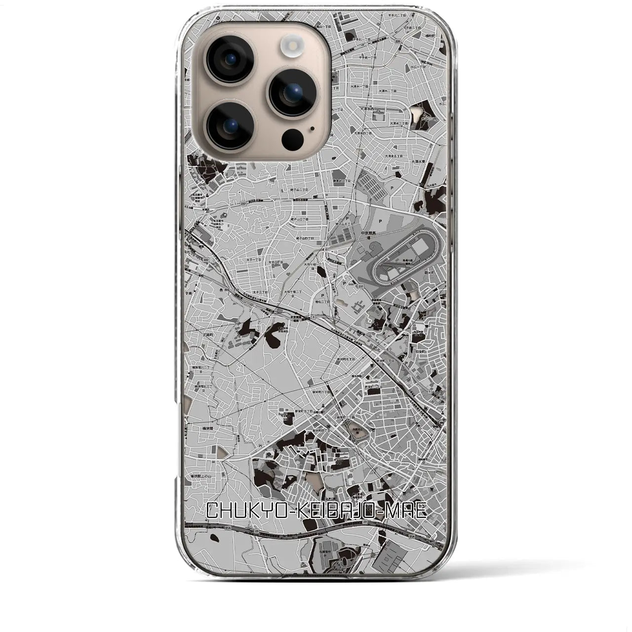 【中京競馬場前(愛知県)】地図柄iPhoneケース(クリアタイプ)