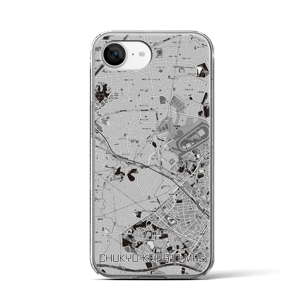 【中京競馬場前(愛知県)】地図柄iPhoneケース(クリアタイプ)