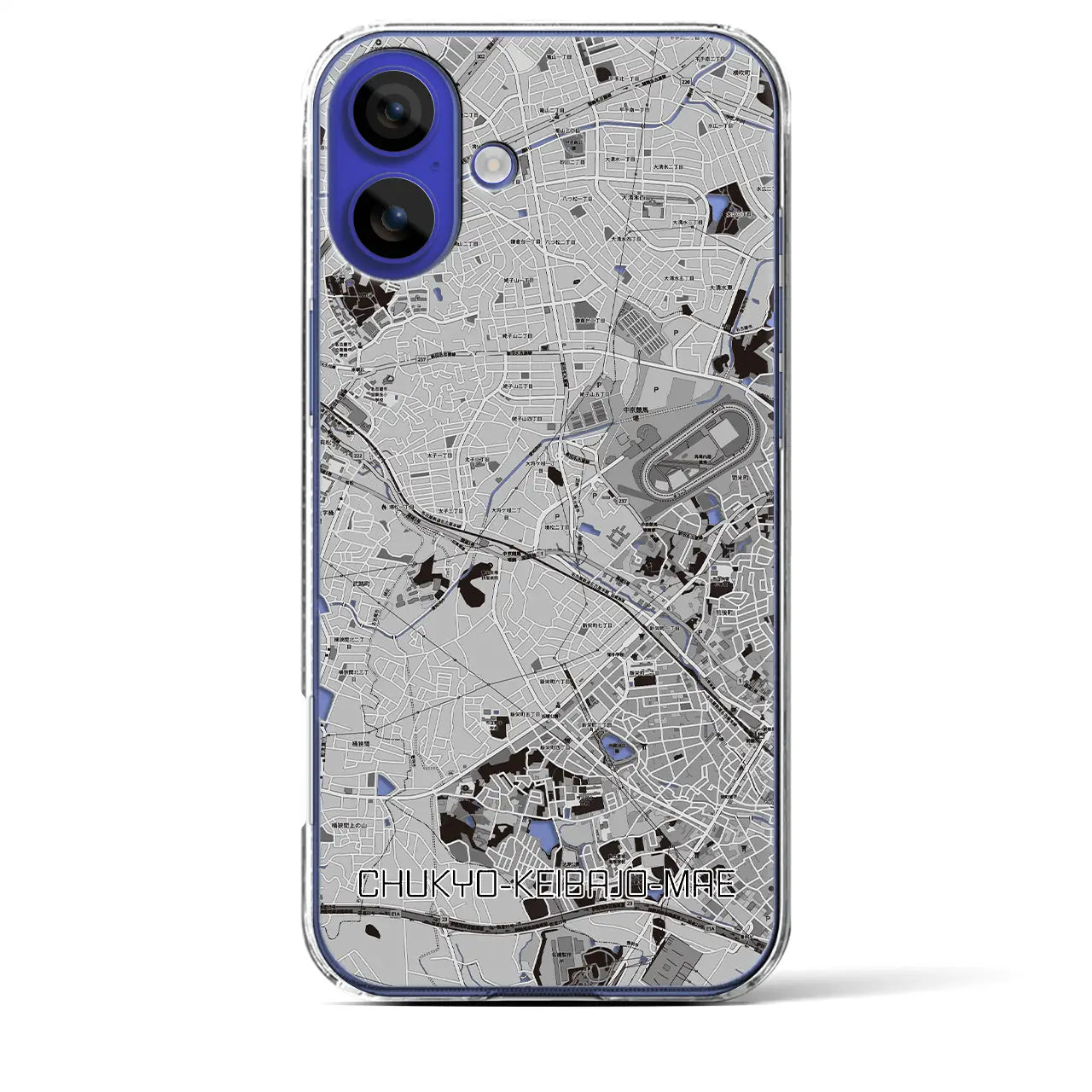 【中京競馬場前(愛知県)】地図柄iPhoneケース(クリアタイプ)