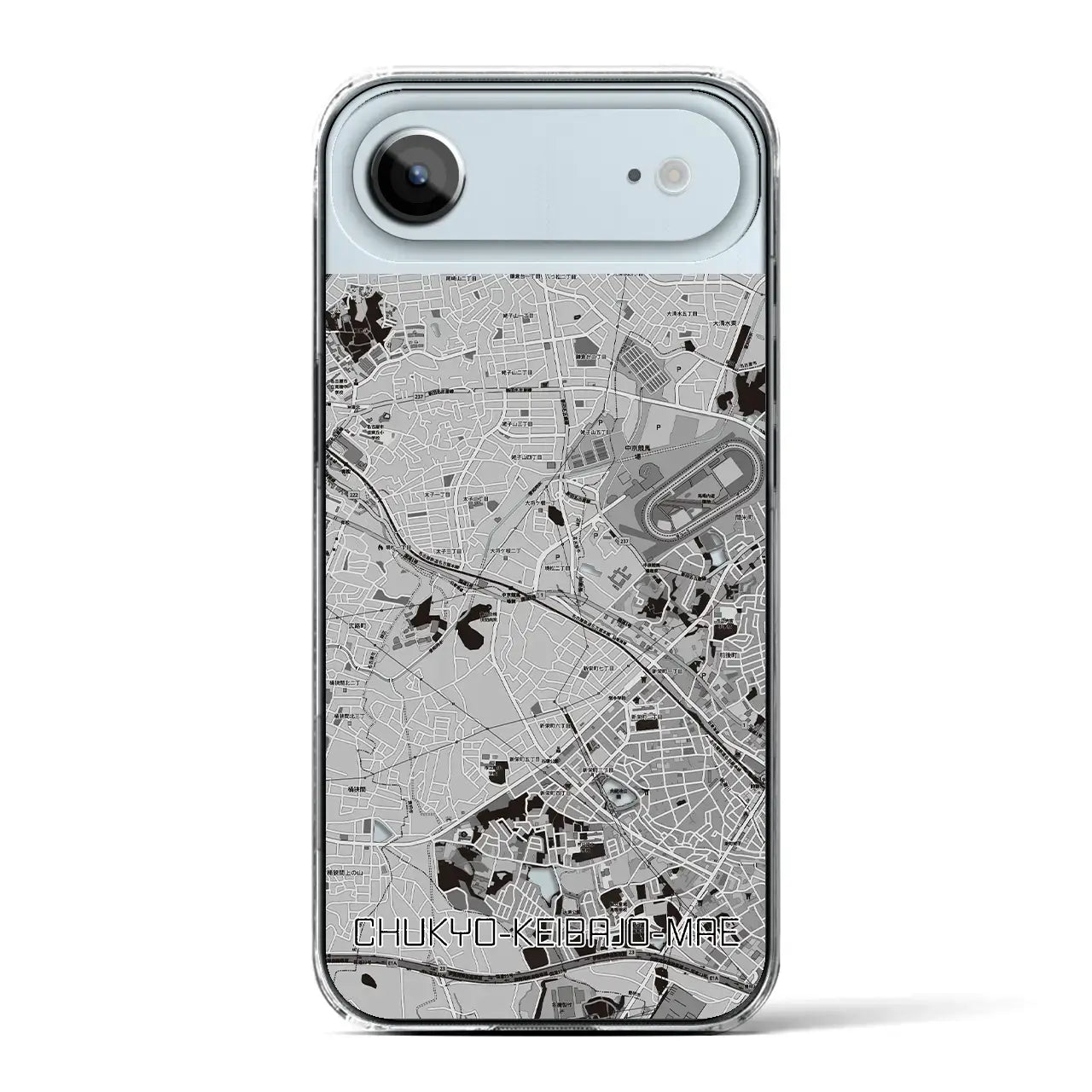 【中京競馬場前(愛知県)】地図柄iPhoneケース(クリアタイプ)