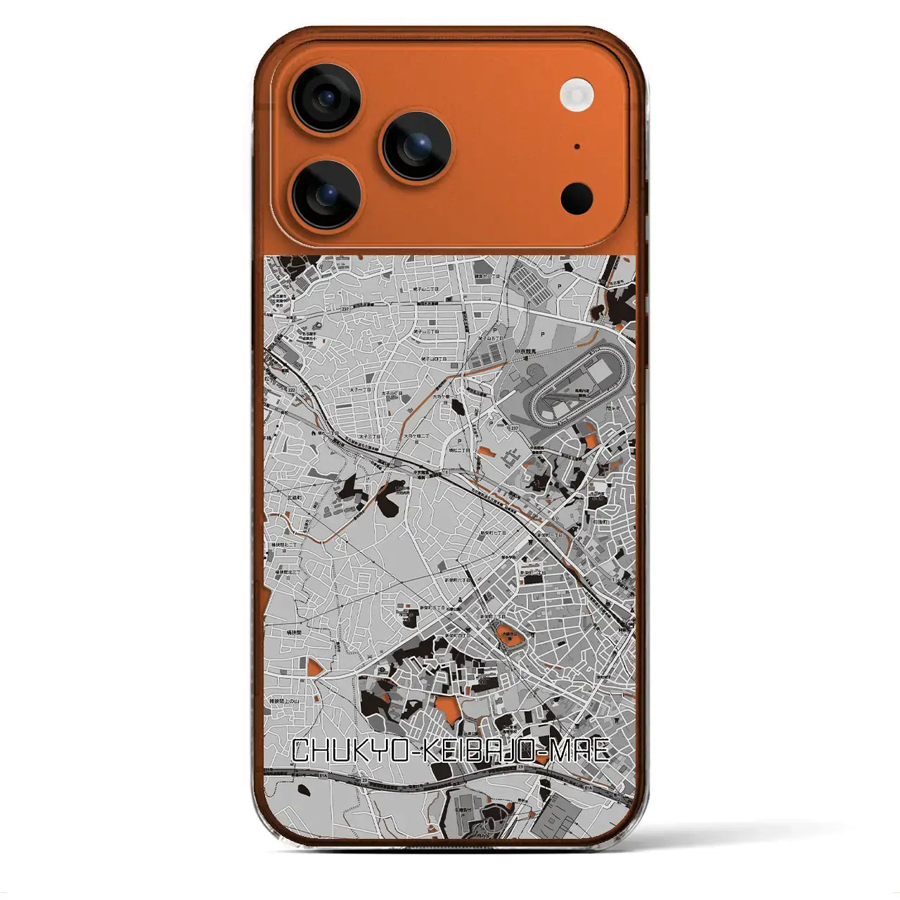 【中京競馬場前(愛知県)】地図柄iPhoneケース(クリアタイプ)