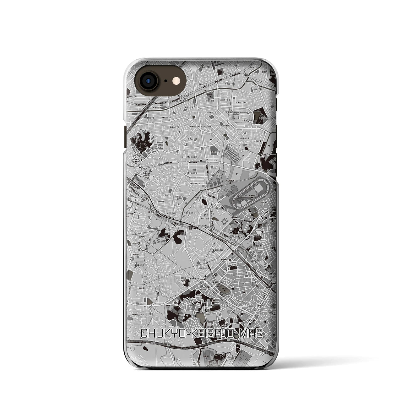 【中京競馬場前(愛知県)】地図柄iPhoneケース(クリアタイプ)