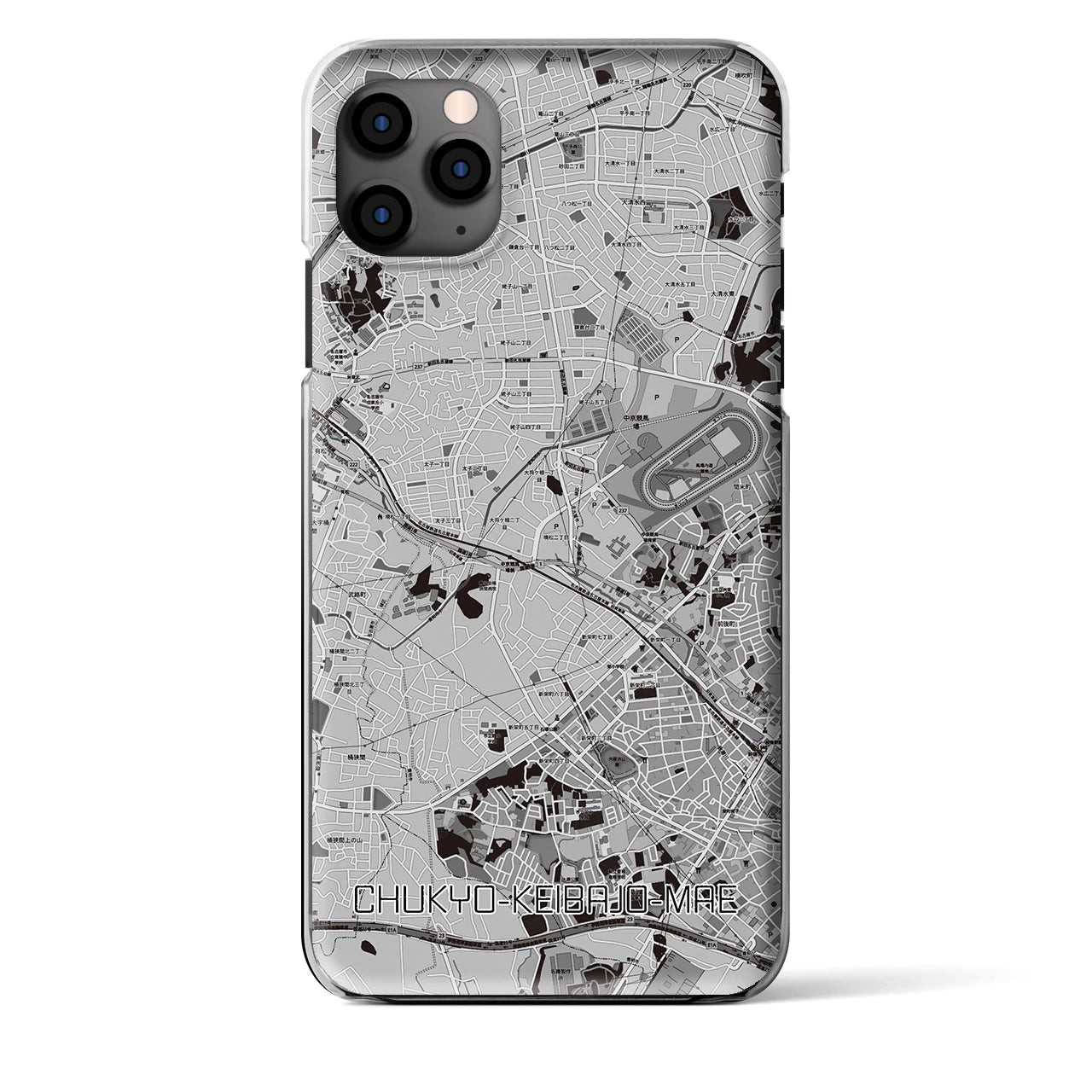 【中京競馬場前(愛知県)】地図柄iPhoneケース(クリアタイプ)