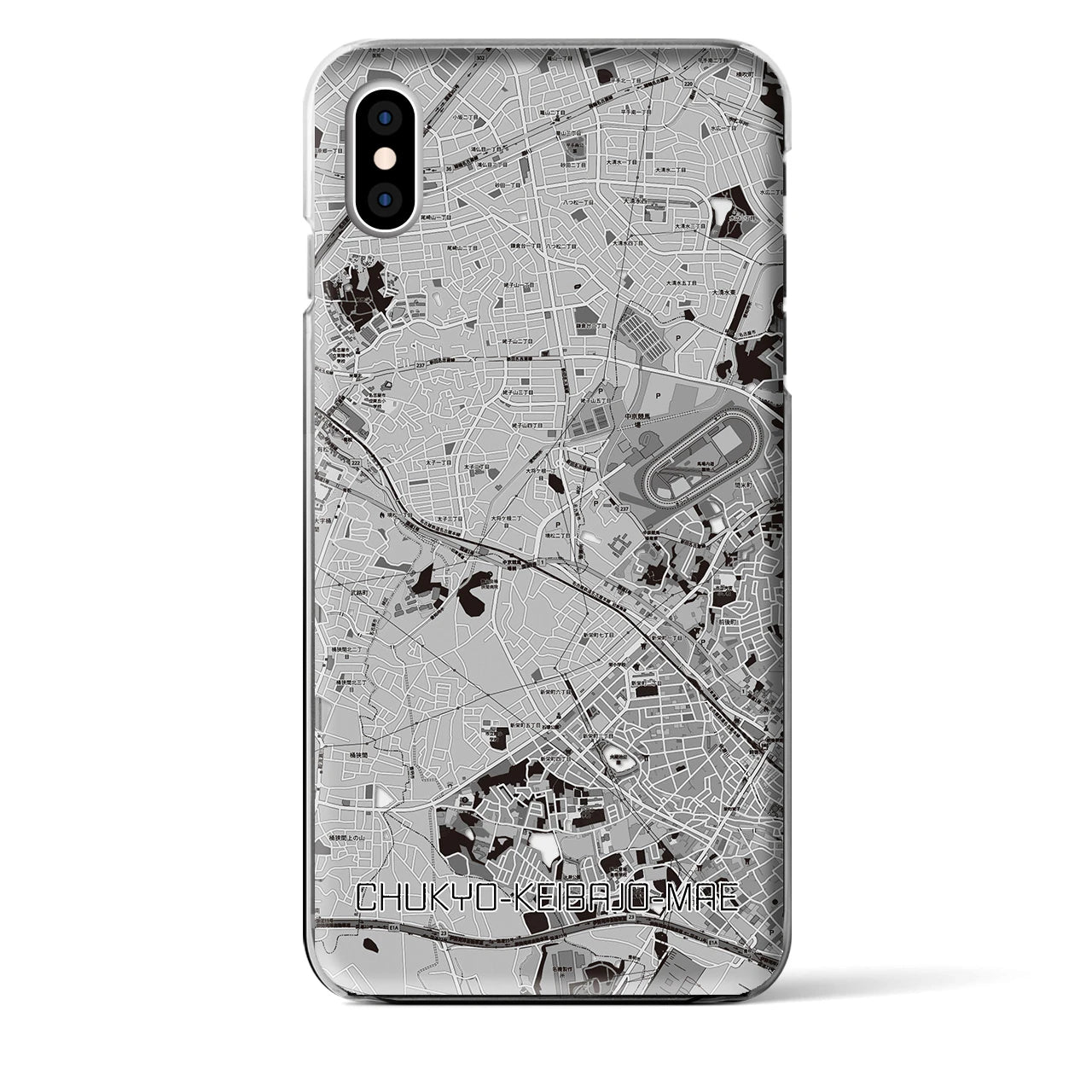 【中京競馬場前(愛知県)】地図柄iPhoneケース(クリアタイプ)