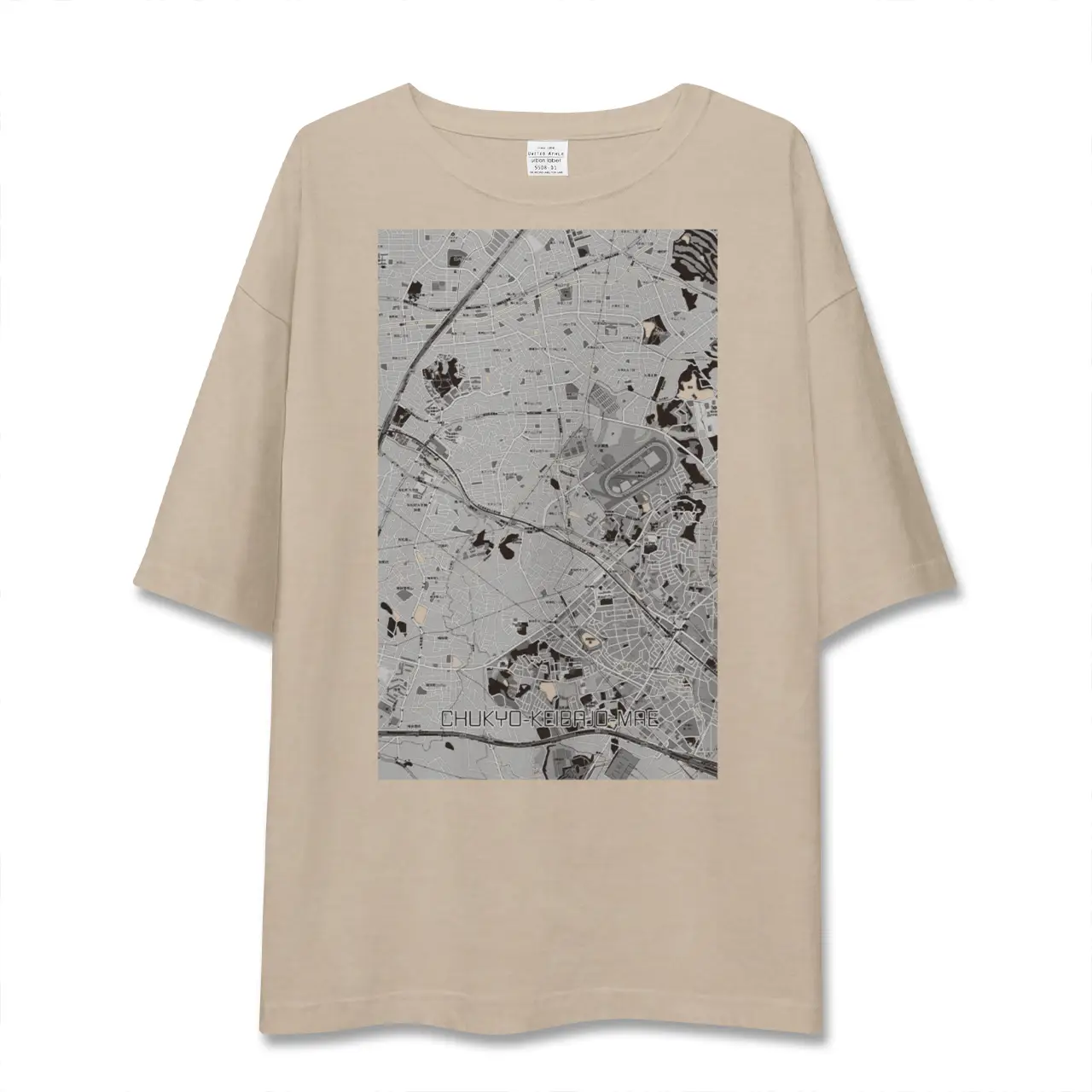 【中京競馬場前(愛知県)】地図柄ビッグシルエットTシャツ