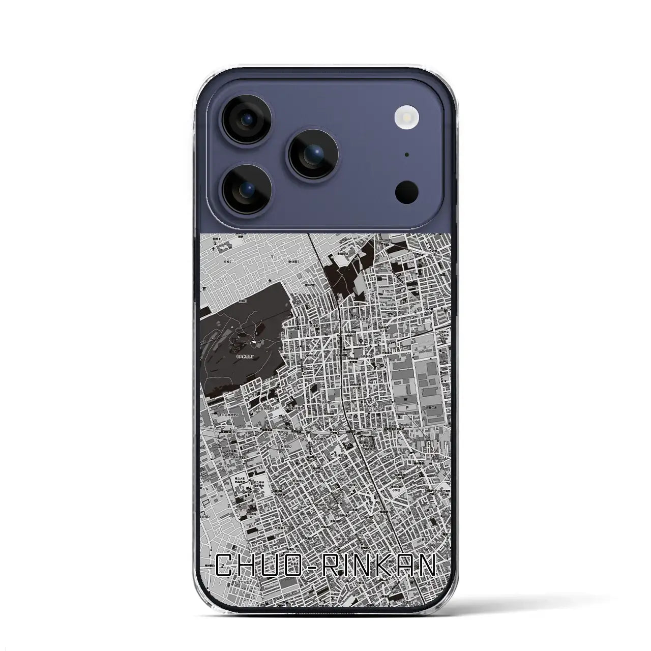 【中央林間(神奈川県)】地図柄iPhoneケース(クリアタイプ)モノトーン・iPhone 17 Pro Max 用