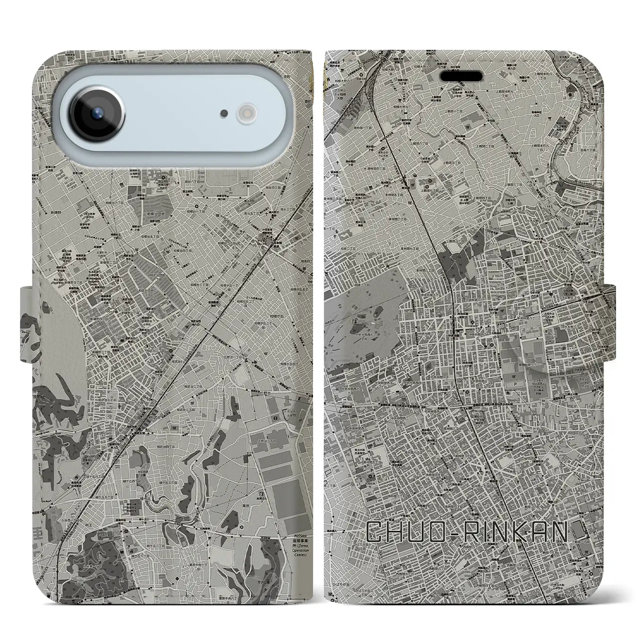 【中央林間(神奈川県)】地図柄iPhoneケース(手帳タイプ)