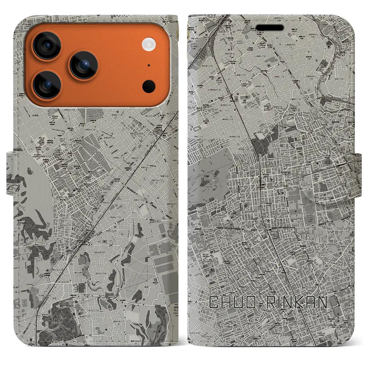 【中央林間(神奈川県)】地図柄iPhoneケース(手帳タイプ)