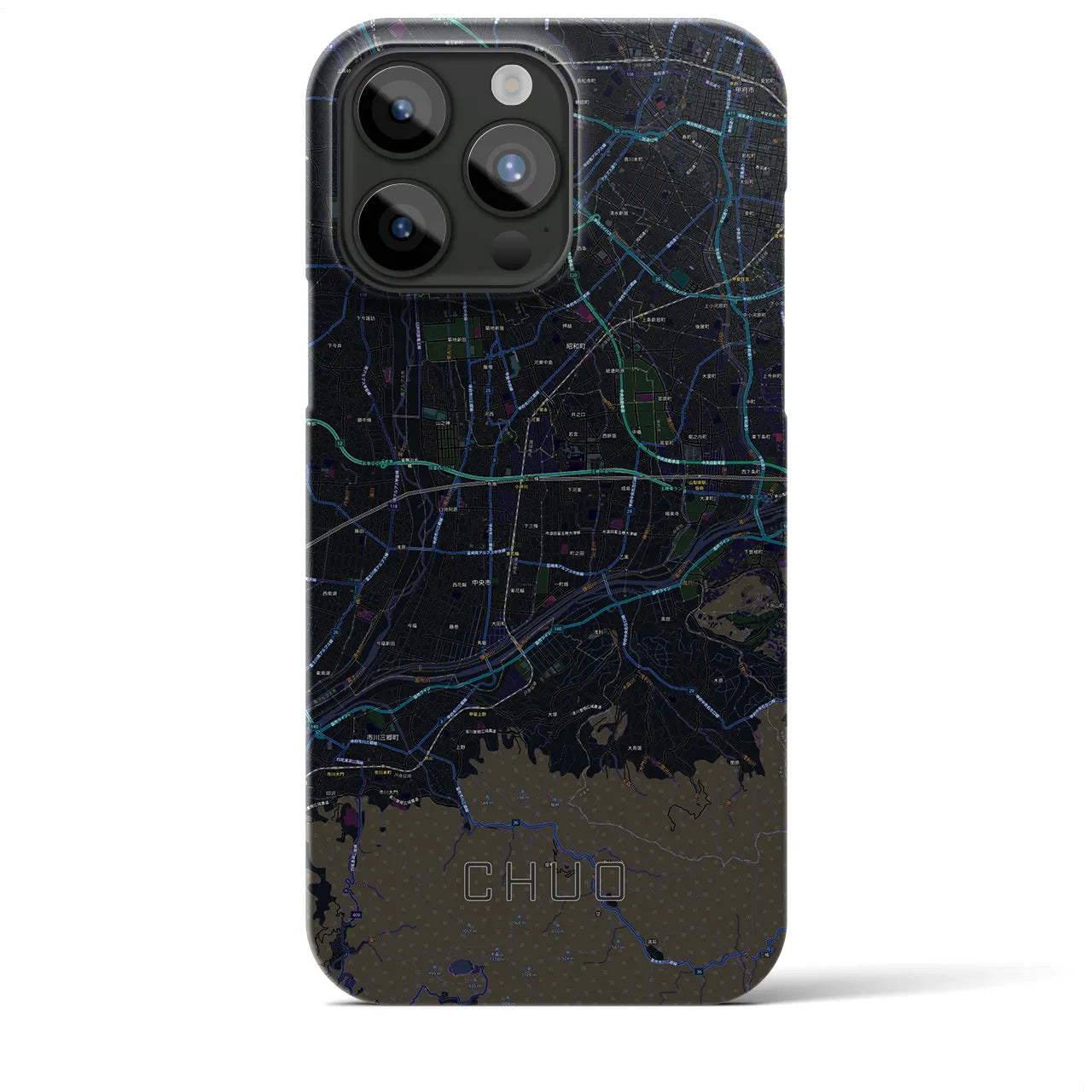 【中央(山梨県)】地図柄iPhoneケース(バックカバータイプ)
