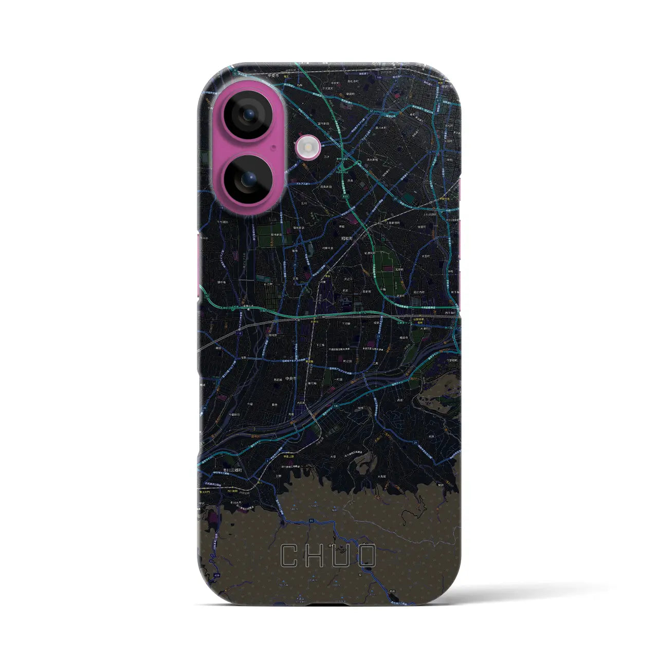 【中央(山梨県)】地図柄iPhoneケース(バックカバータイプ)