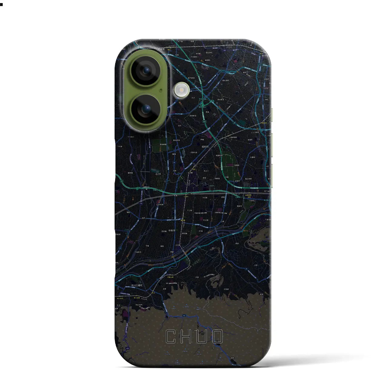 【中央(山梨県)】地図柄iPhoneケース(バックカバータイプ)