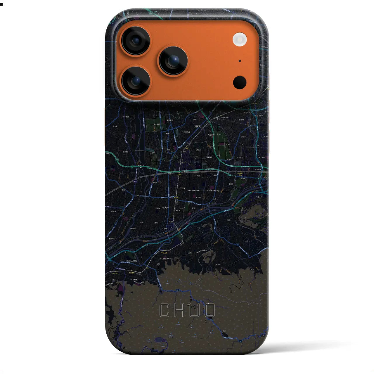 【中央(山梨県)】地図柄iPhoneケース(バックカバータイプ)