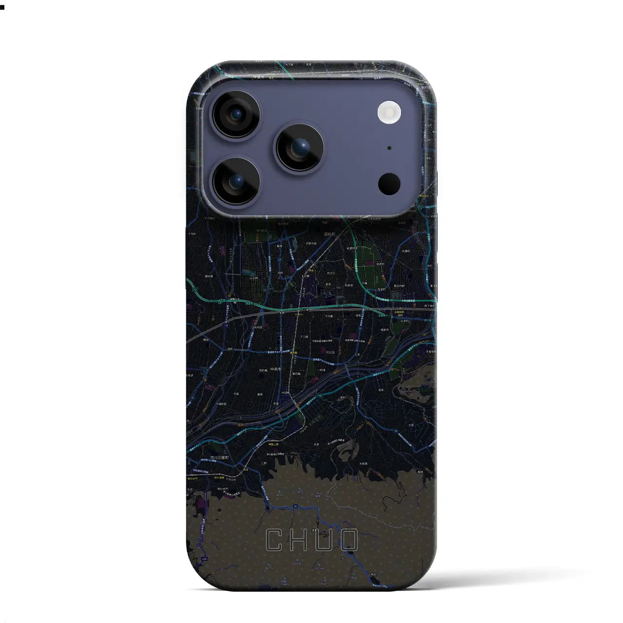 【中央(山梨県)】地図柄iPhoneケース(バックカバータイプ)